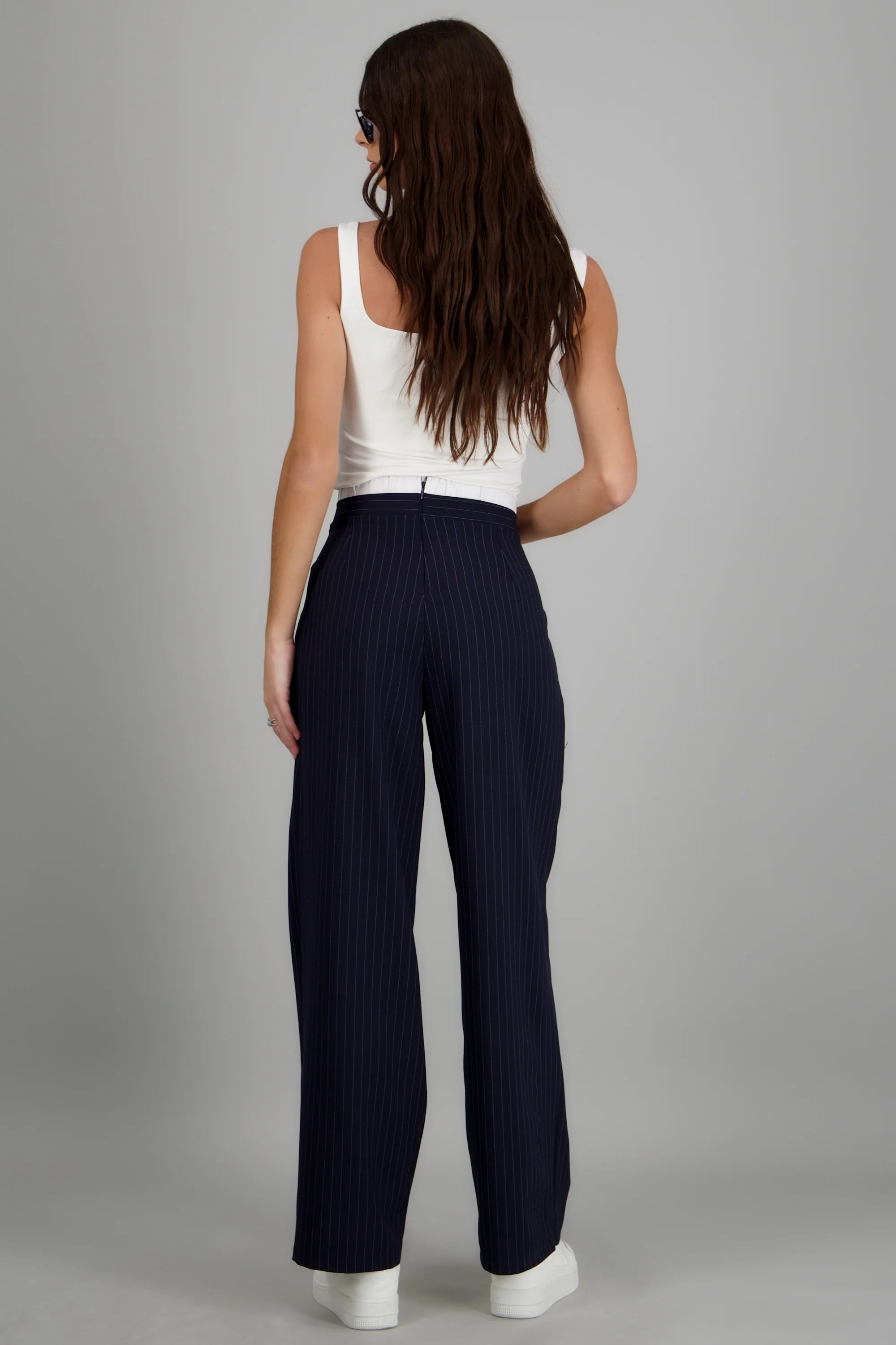Pantalon amplio detalle pretina rayas - Image 4