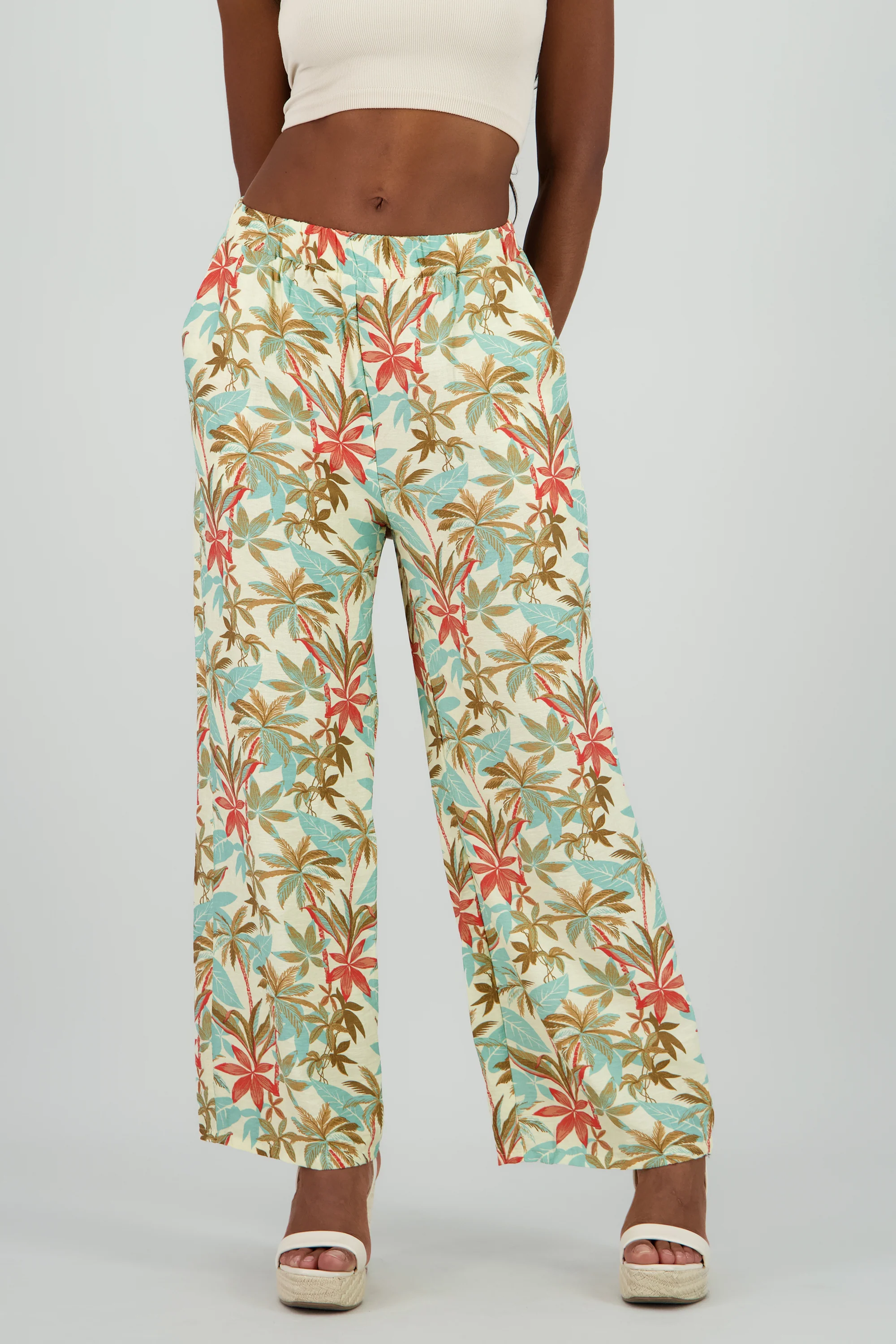 Pantalon amplio detalle resorte tropical - Image 2