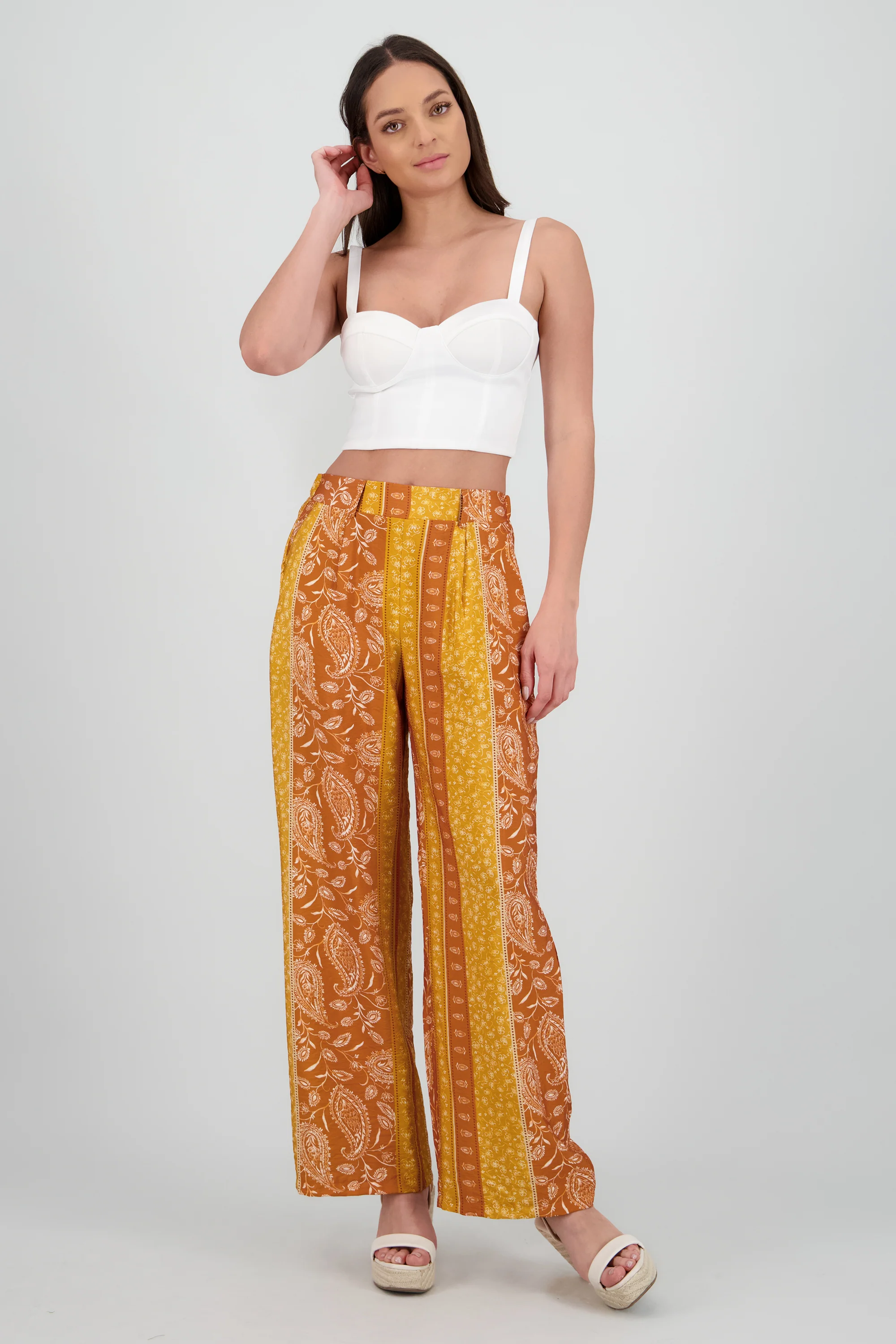 Pantalon amplio estampado boho