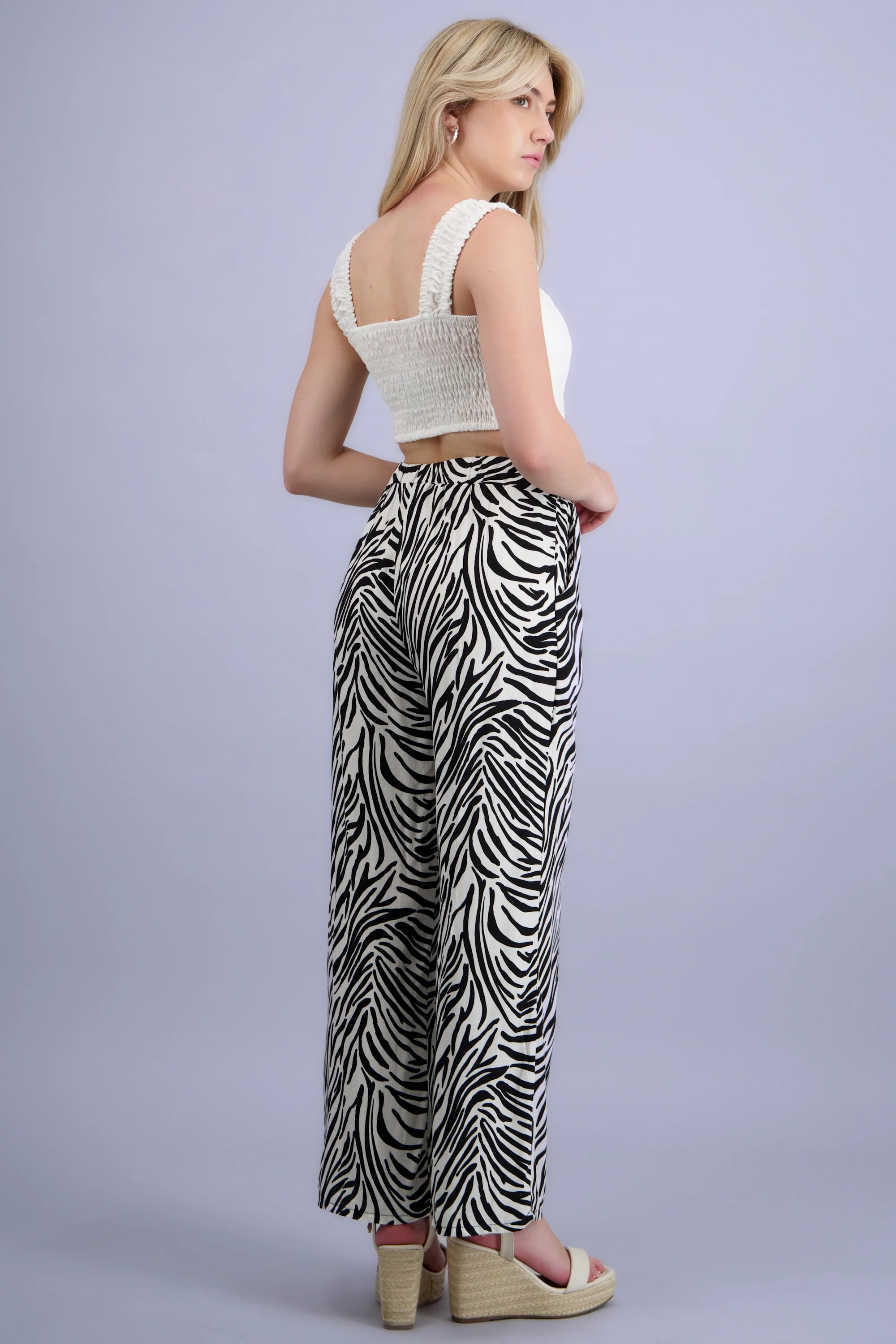 Pantalon amplio estampado cebra - Image 3