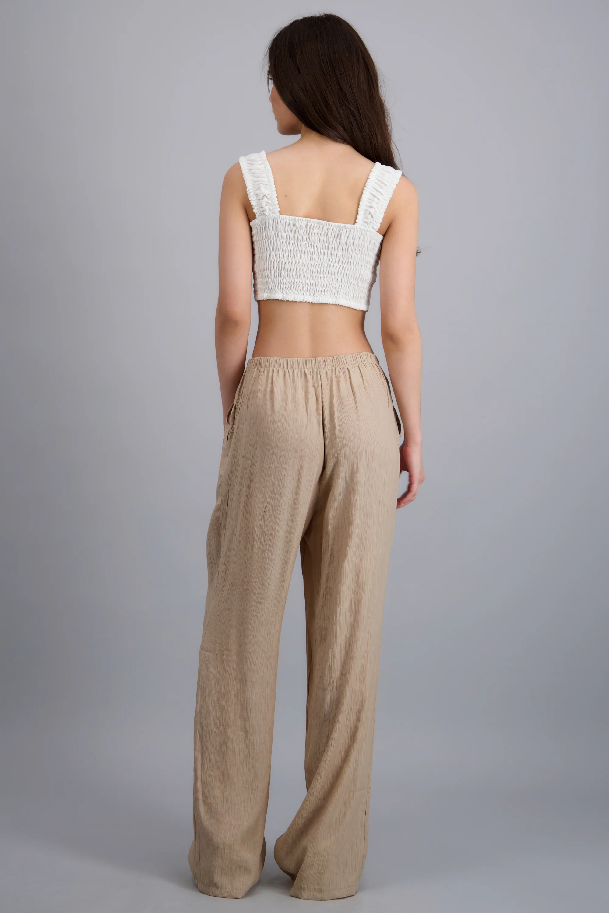 Pantalon amplio jareta detalle cuentas - Image 4