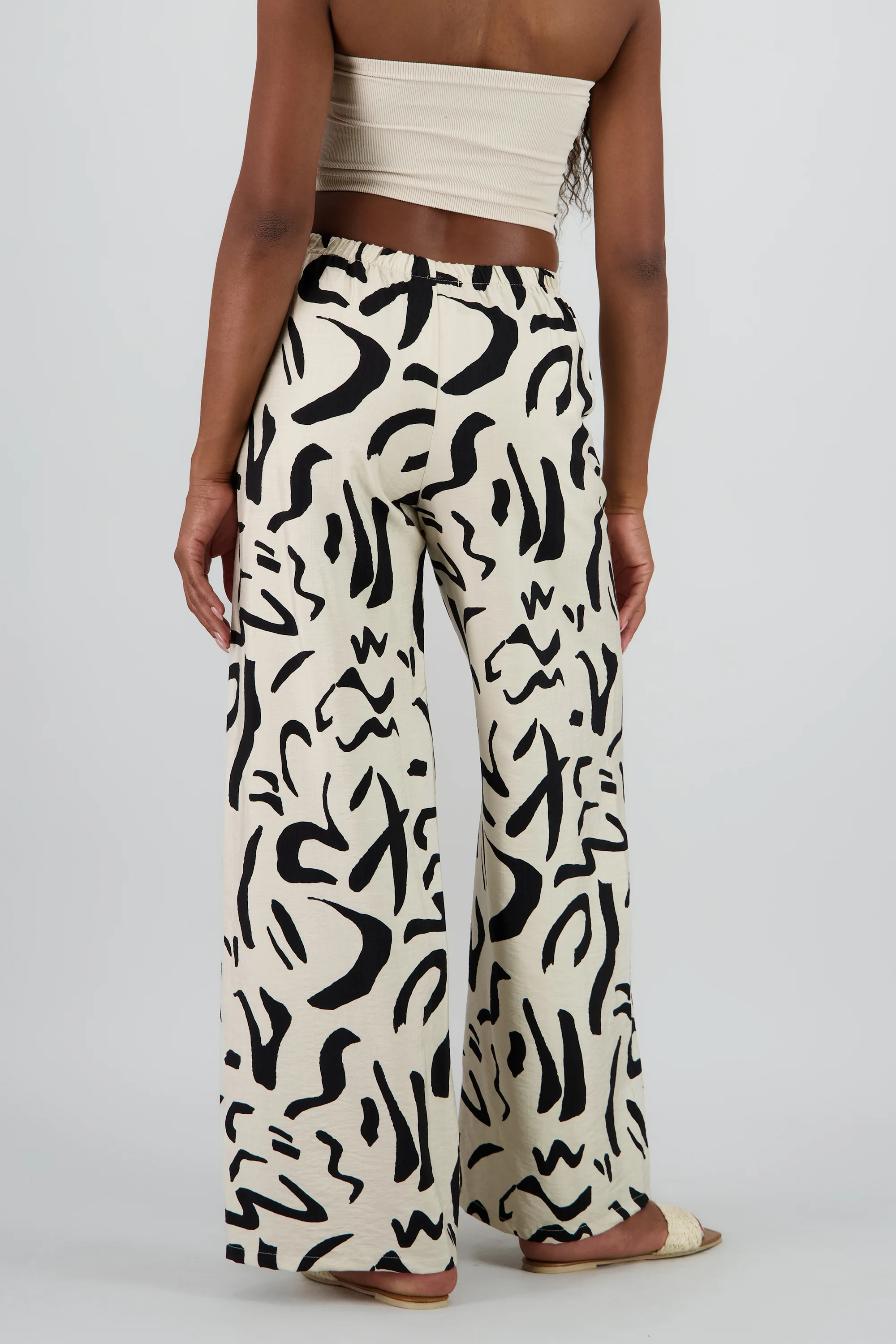 Pantalon amplio jareta estampado - Image 4