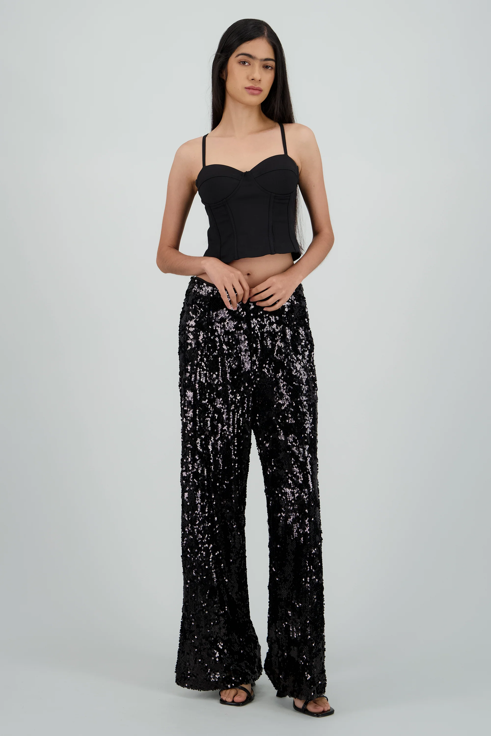 PANTALON AMPLIO LENTEJUELAS