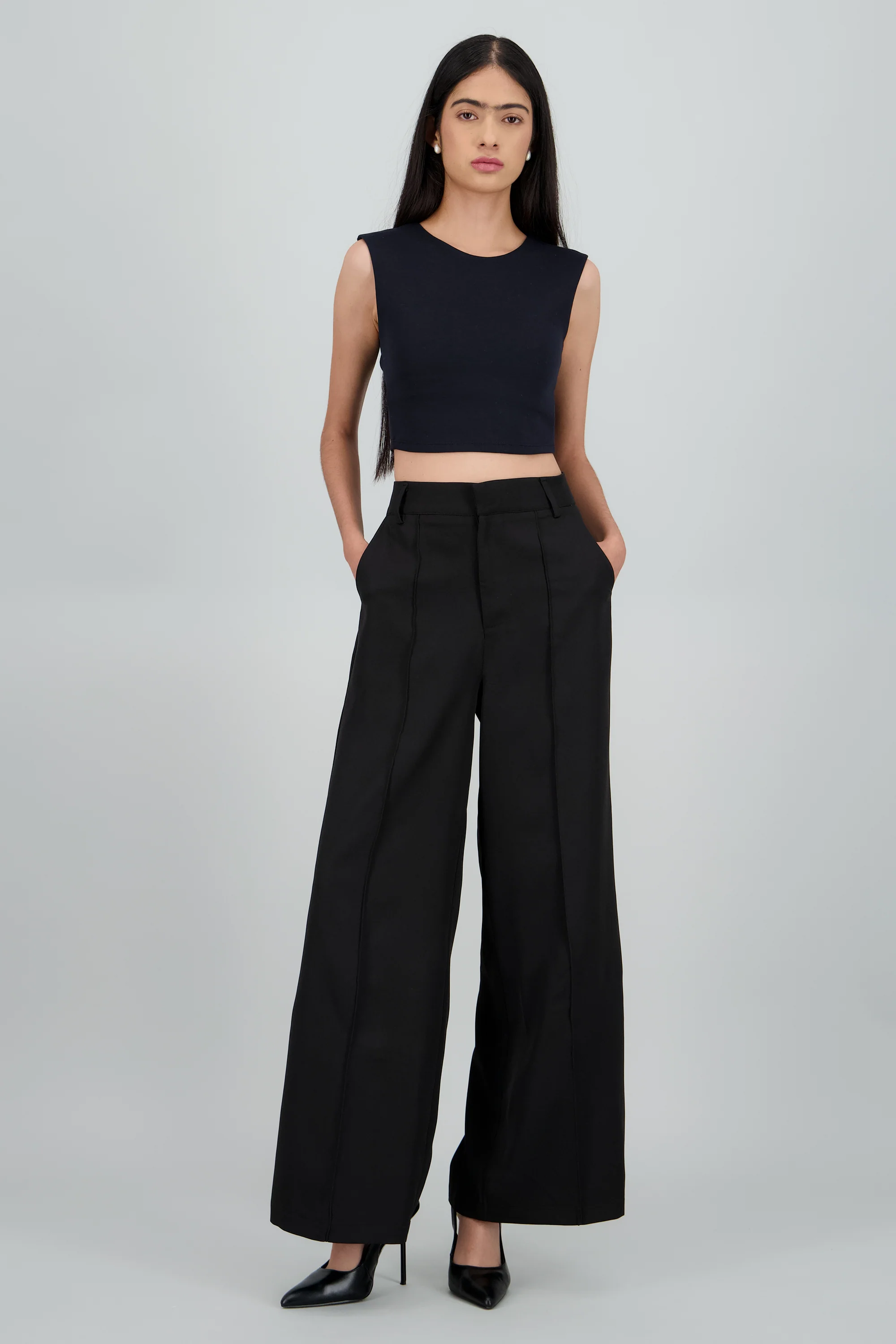 Pantalon amplio liso