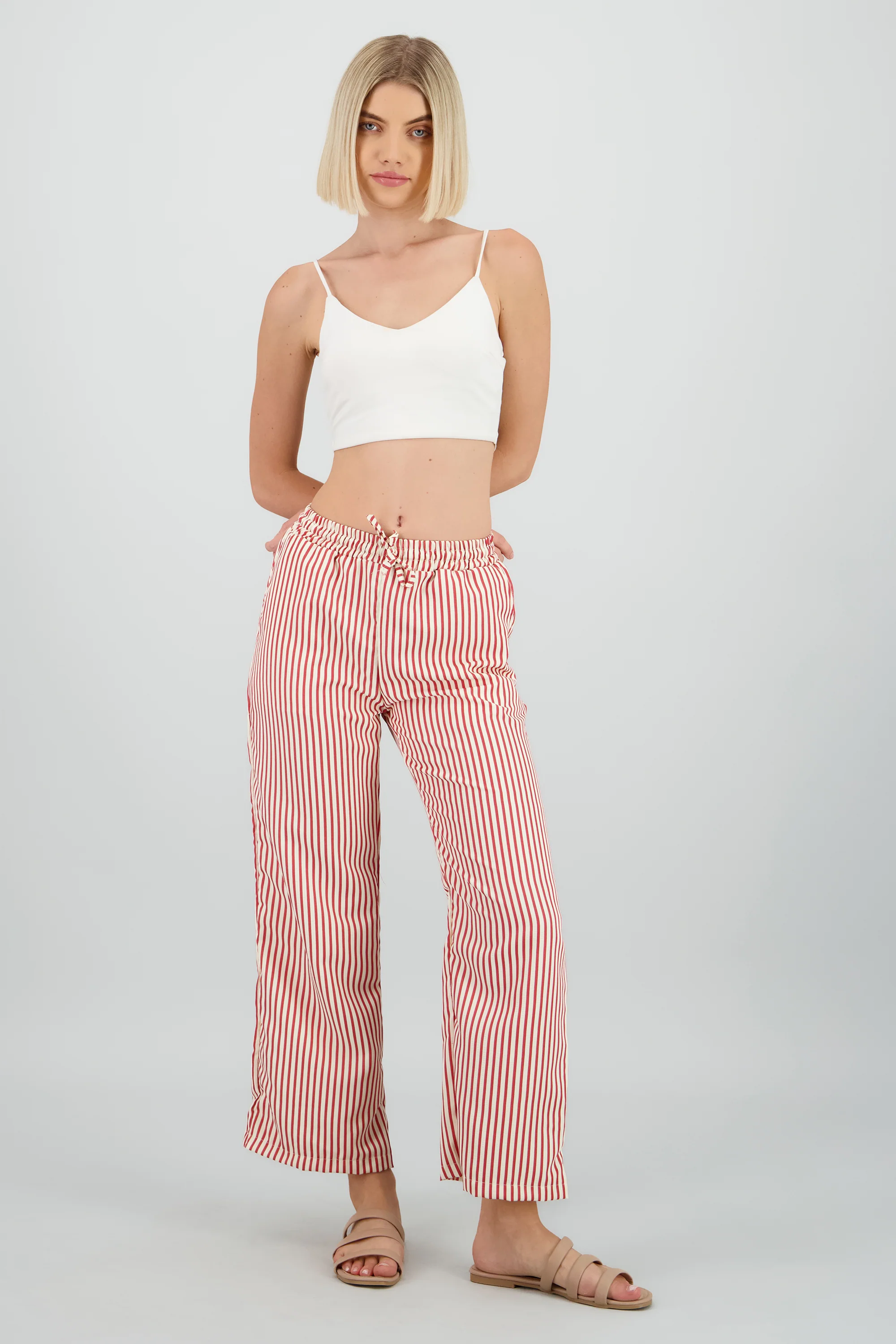 Pantalon amplio rayas textura