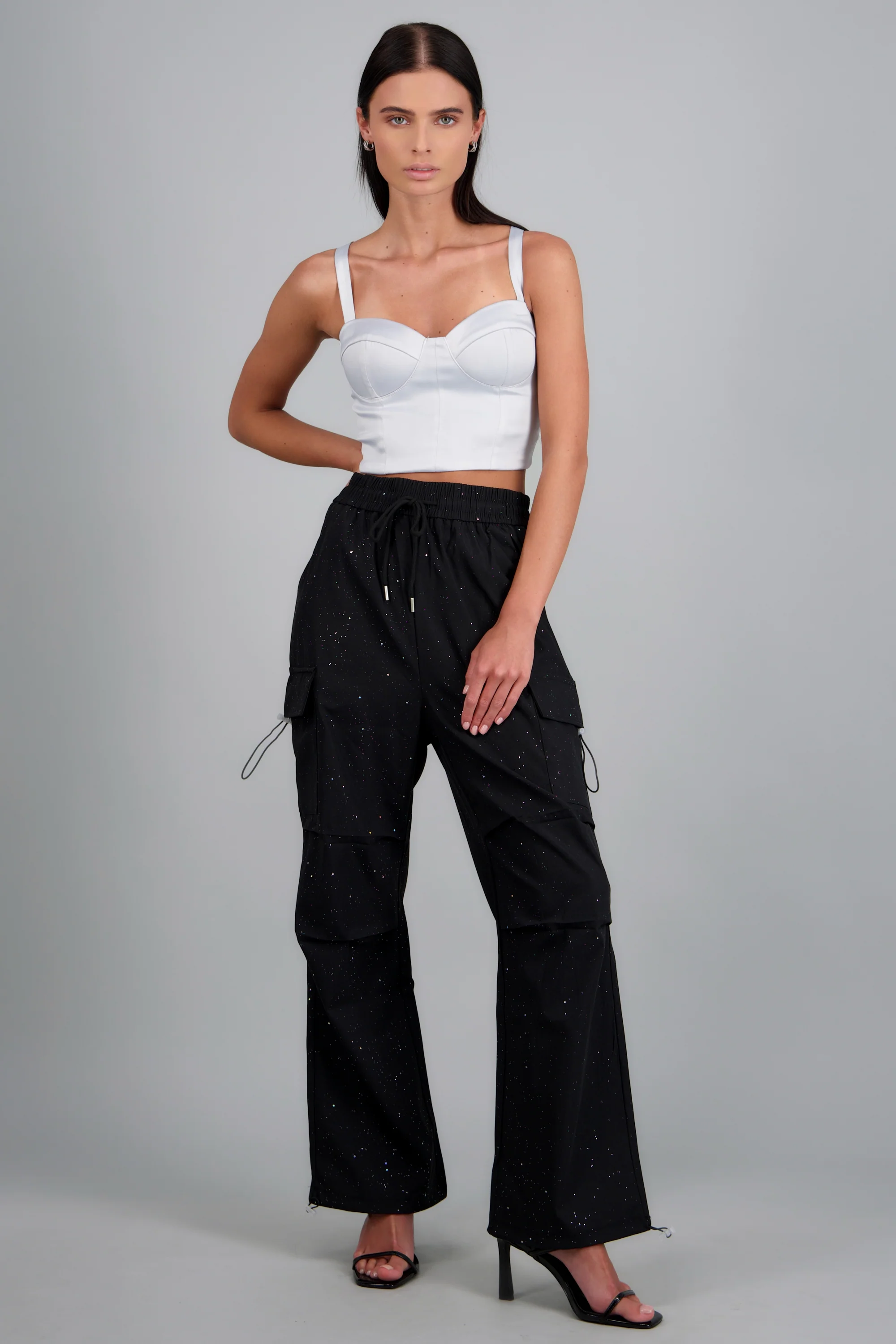 Pantalón cargo de brillos con jareta - Image 2