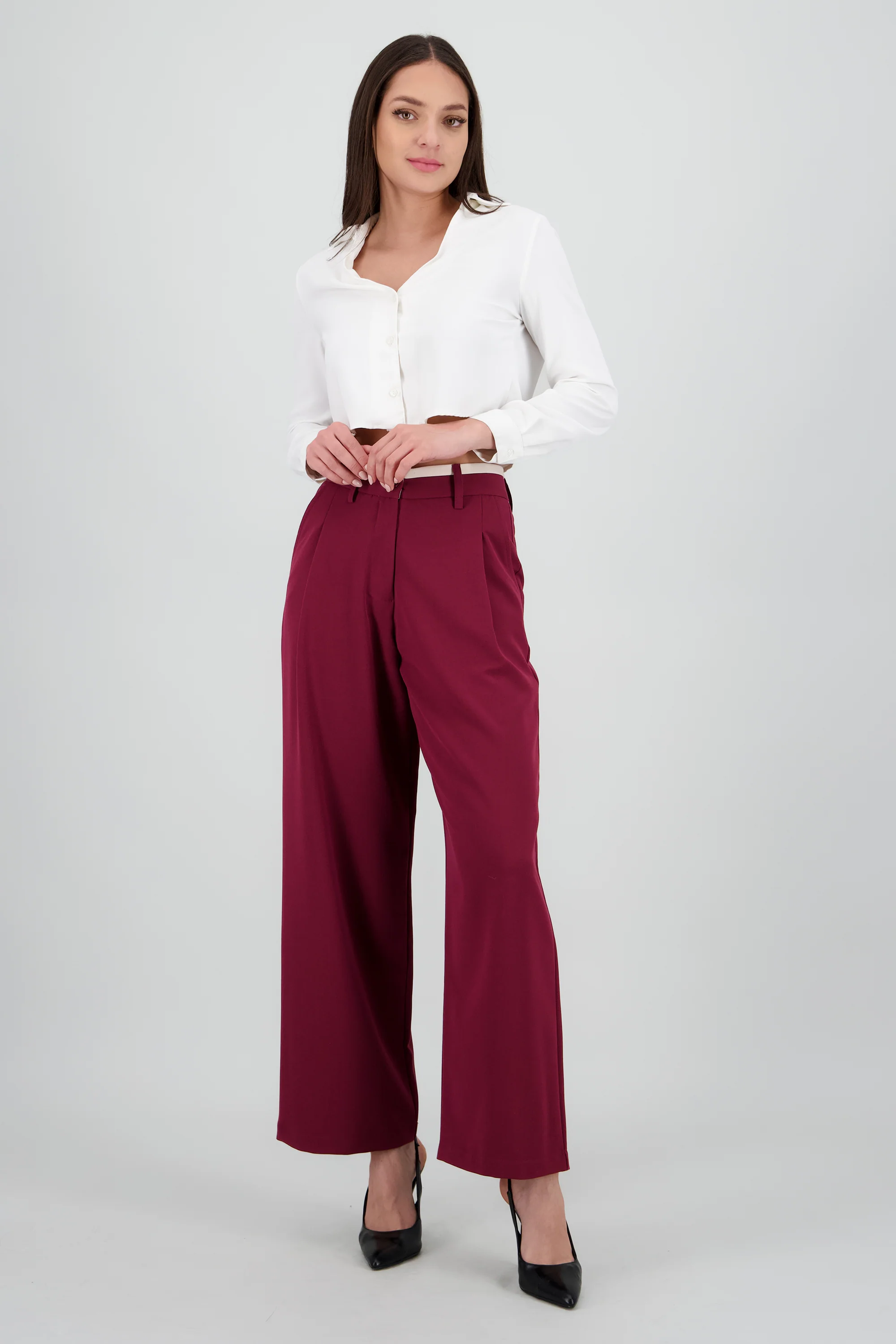 Pantalon contraste pinzas