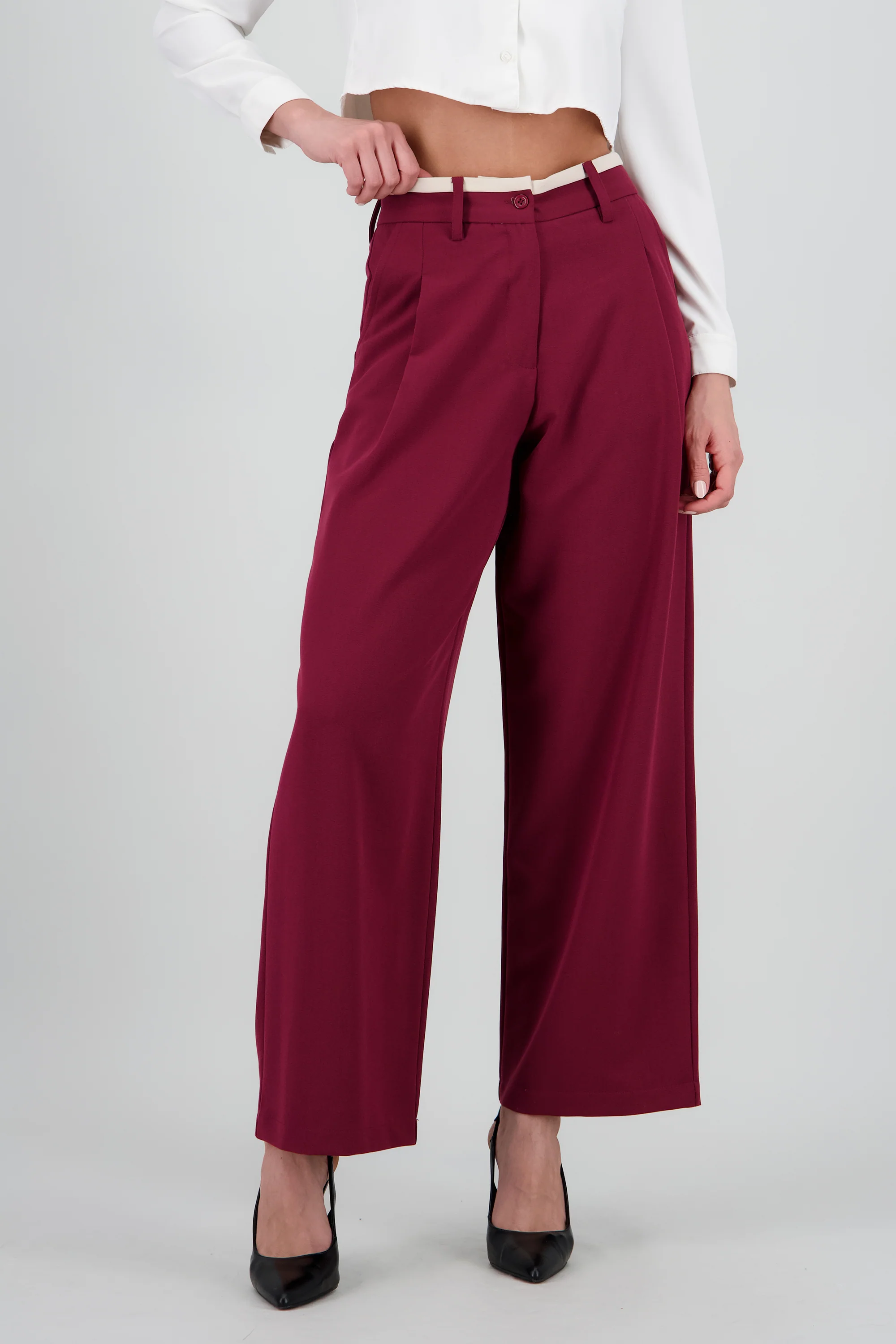 Pantalon contraste pinzas - Image 2
