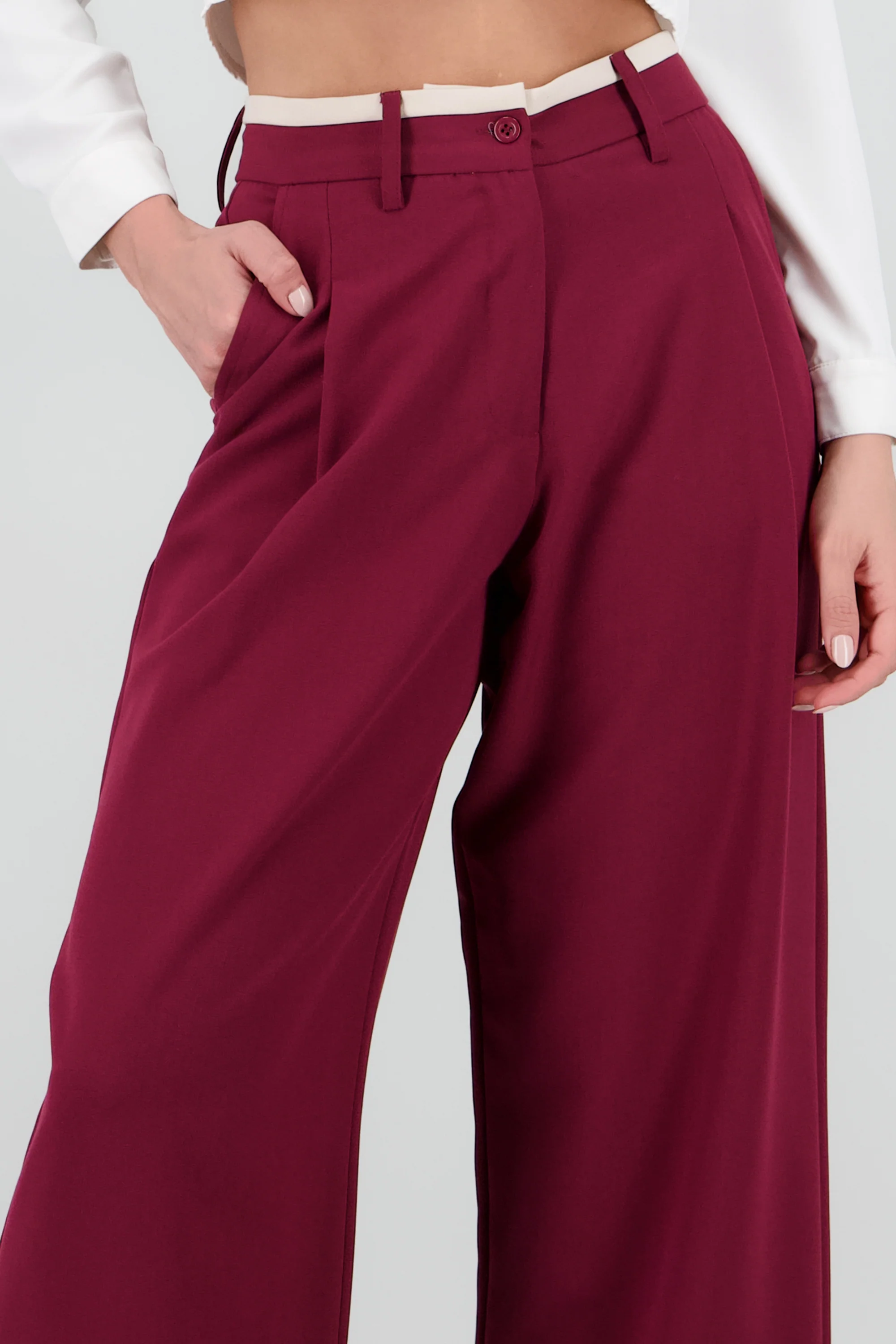 Pantalon contraste pinzas - Image 5