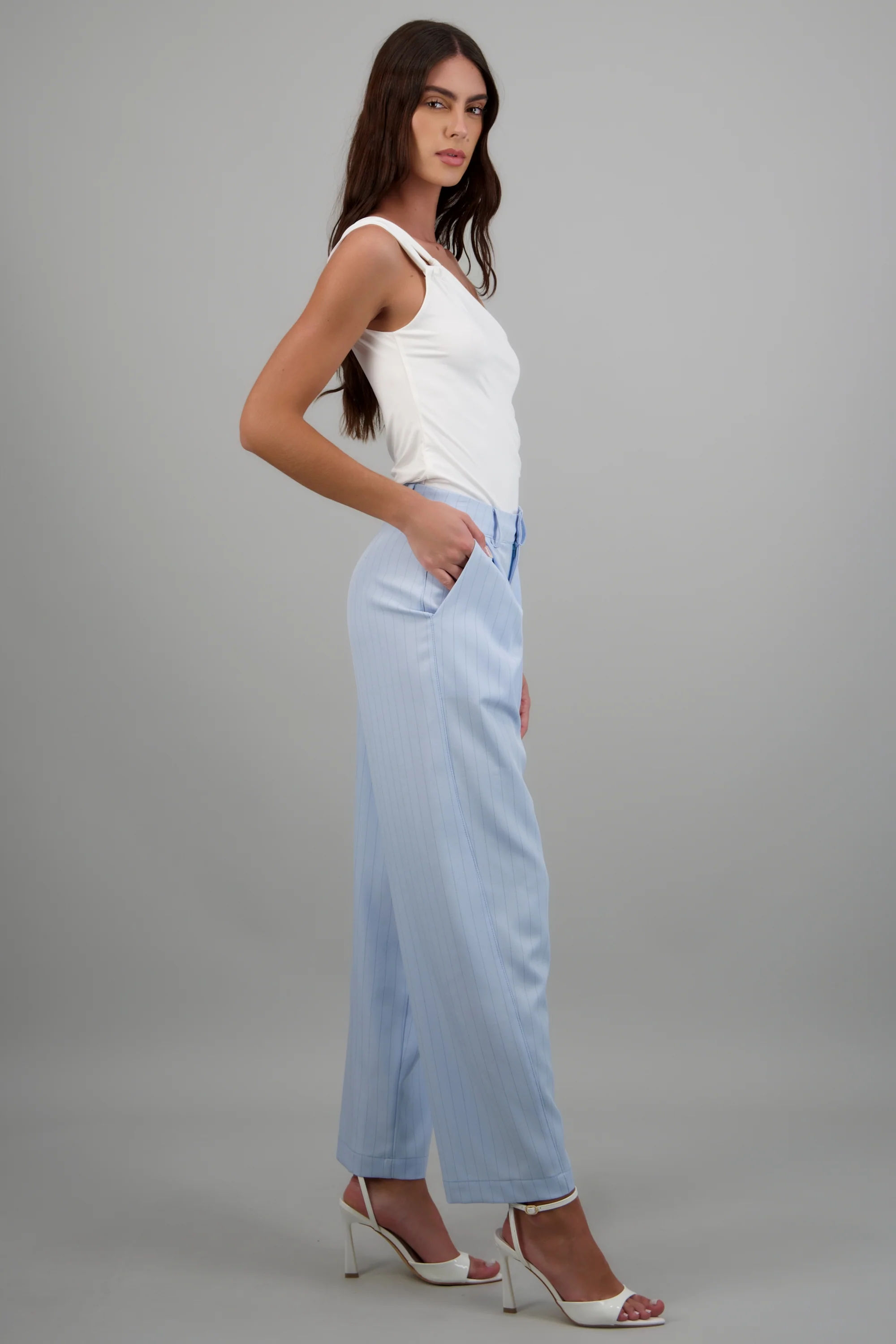 Pantalon de rayas con bolsas - Image 3