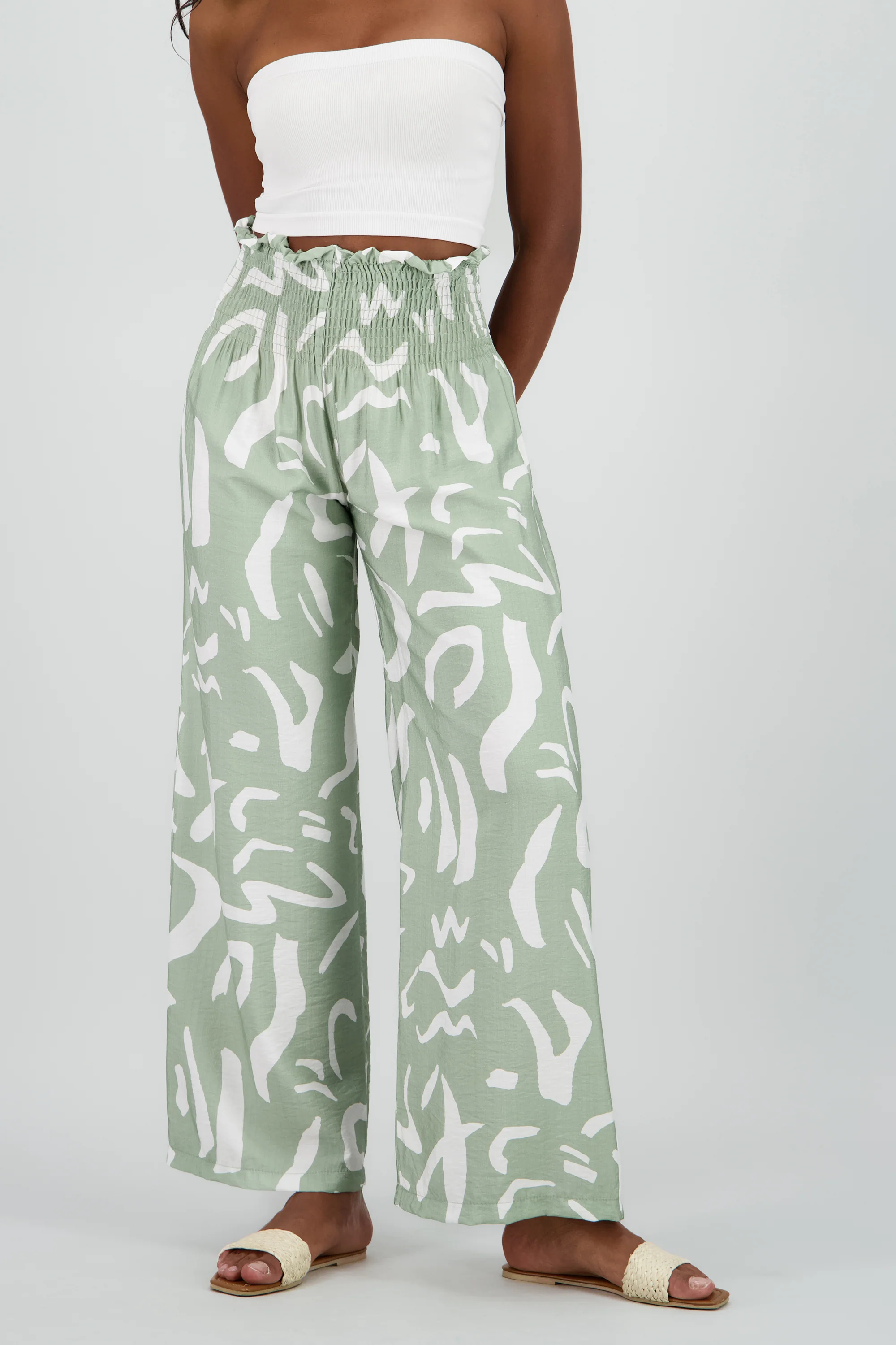 Pantalon estampado abstracto wide leg - Image 2