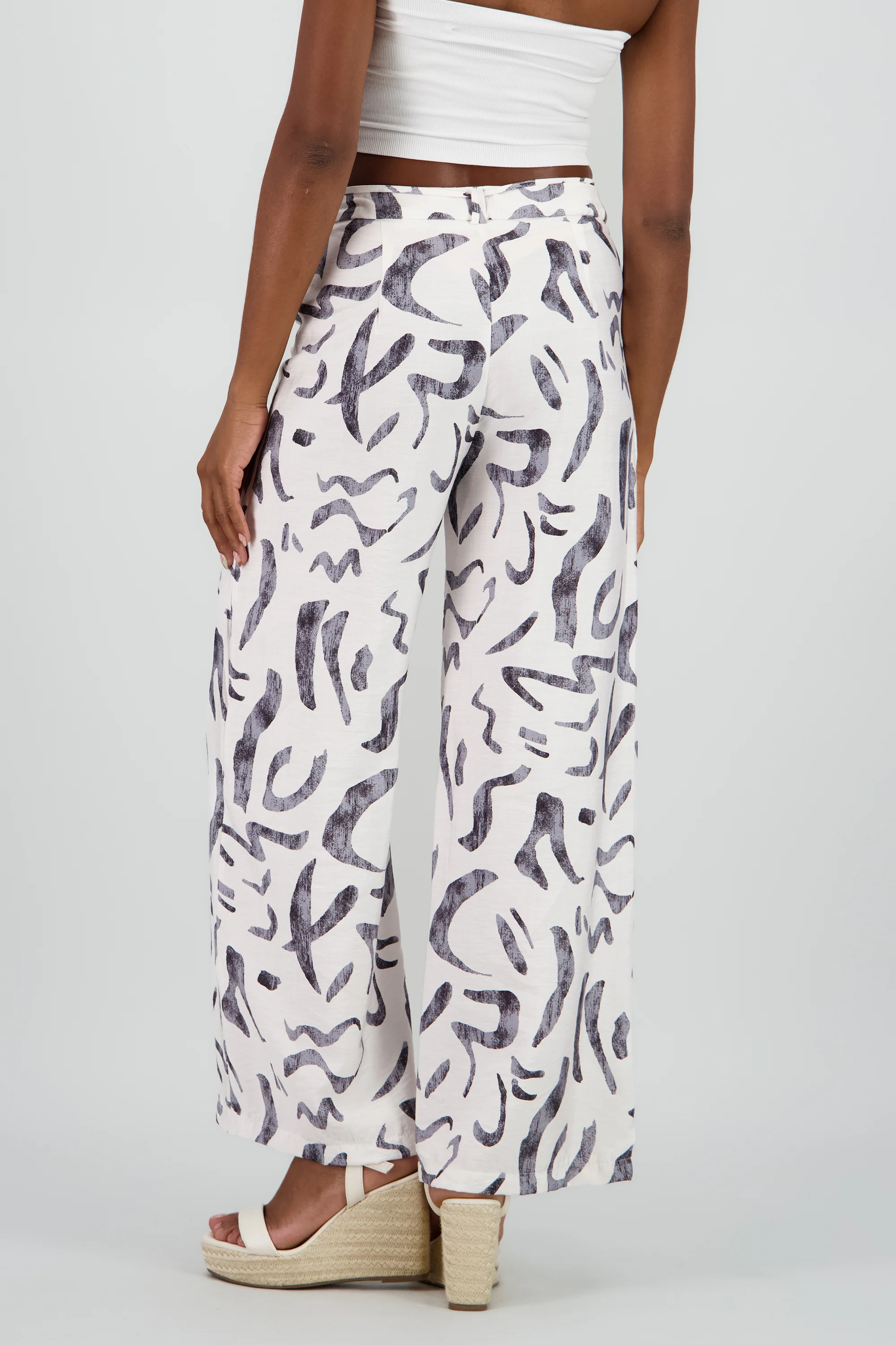 Pantalon estampado geometrico fluido - Image 4