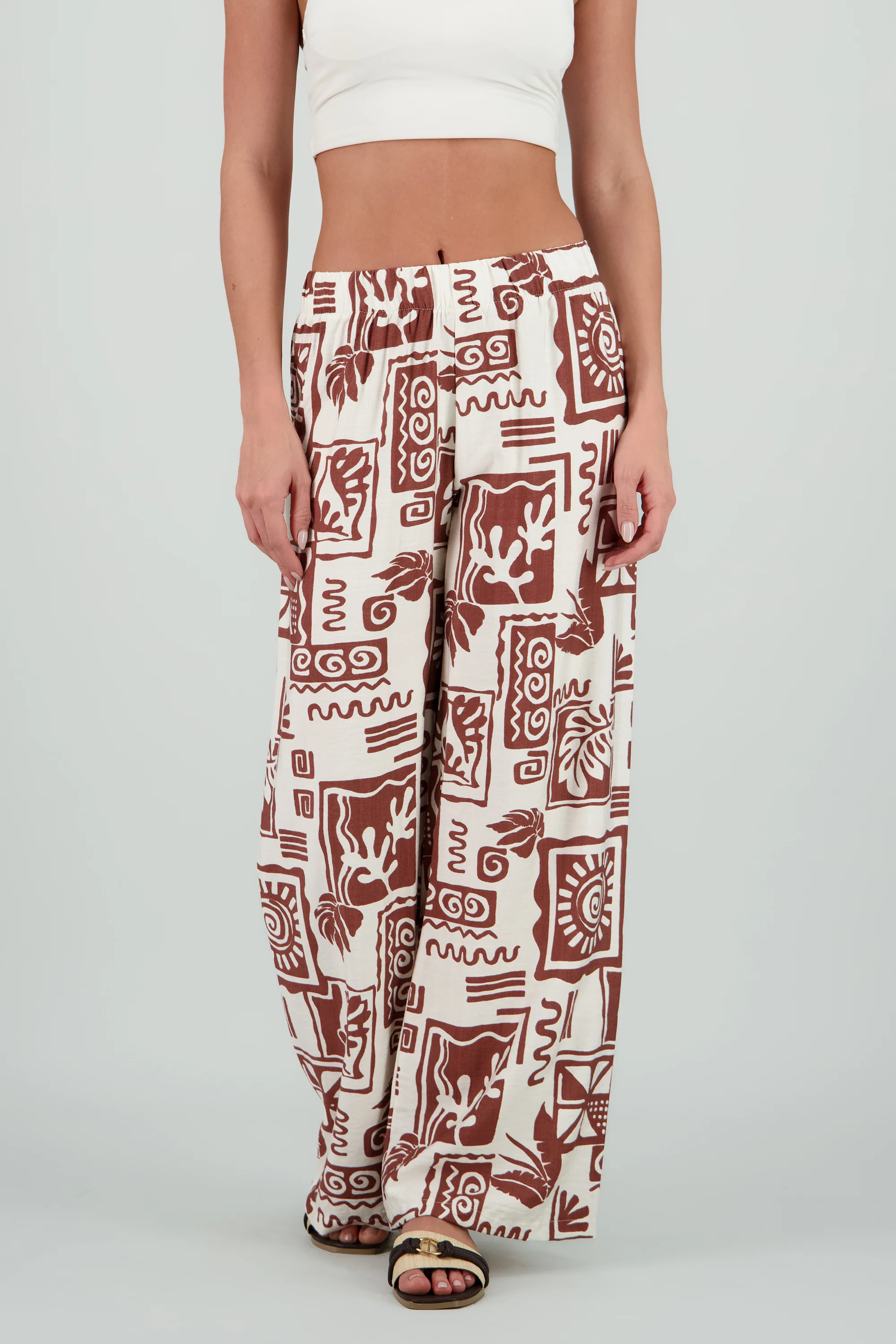 Pantalon estampado tropical wide leg - Image 2