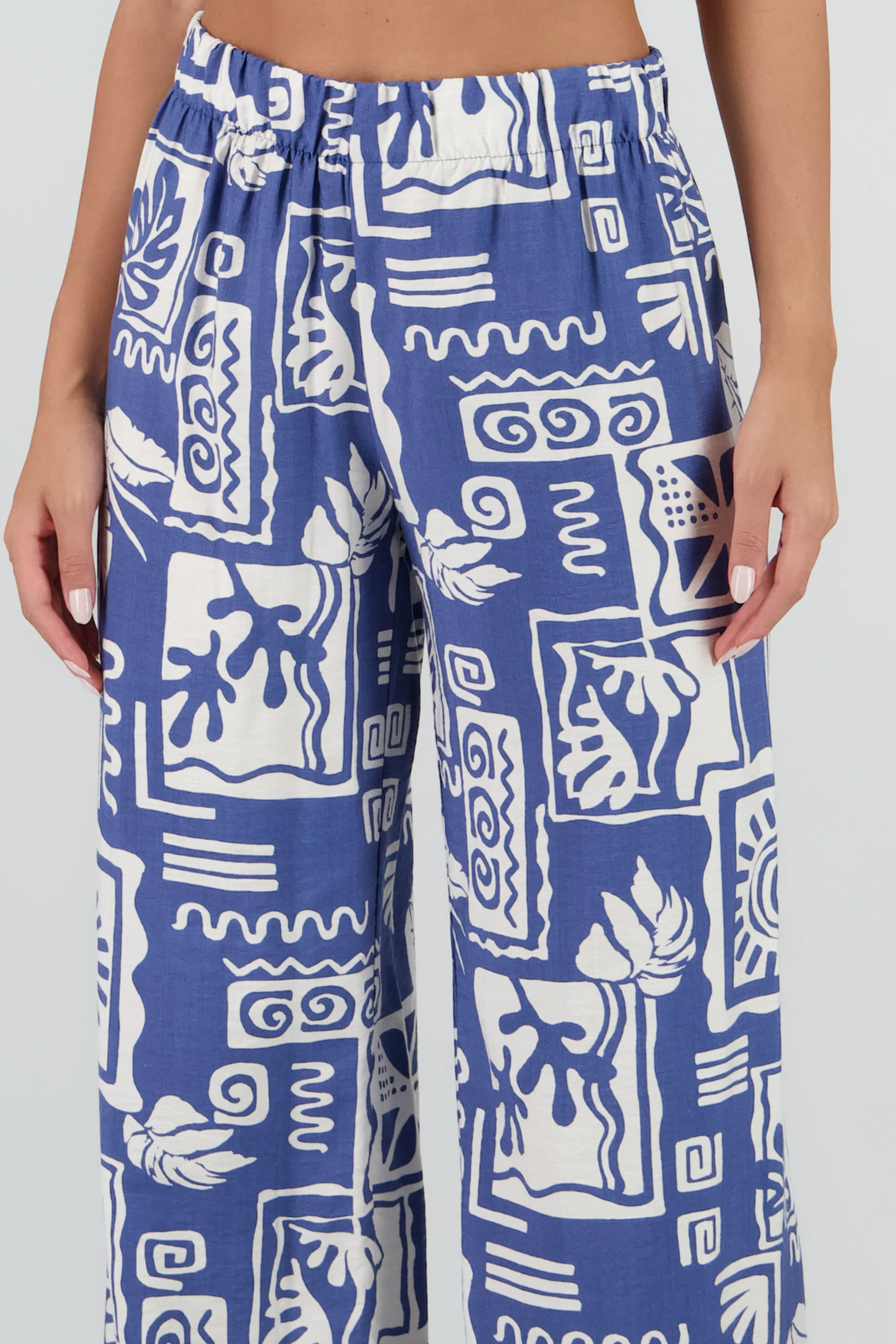 Pantalon estampado tropical wide leg - Image 5