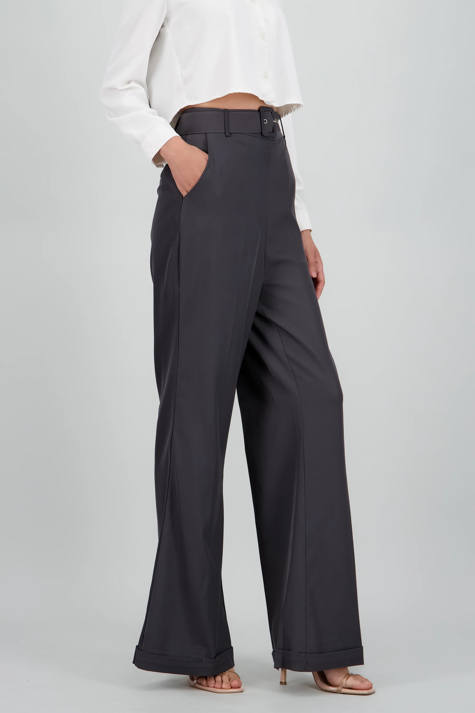 Pantalon flare detalle dobladillo - Image 3