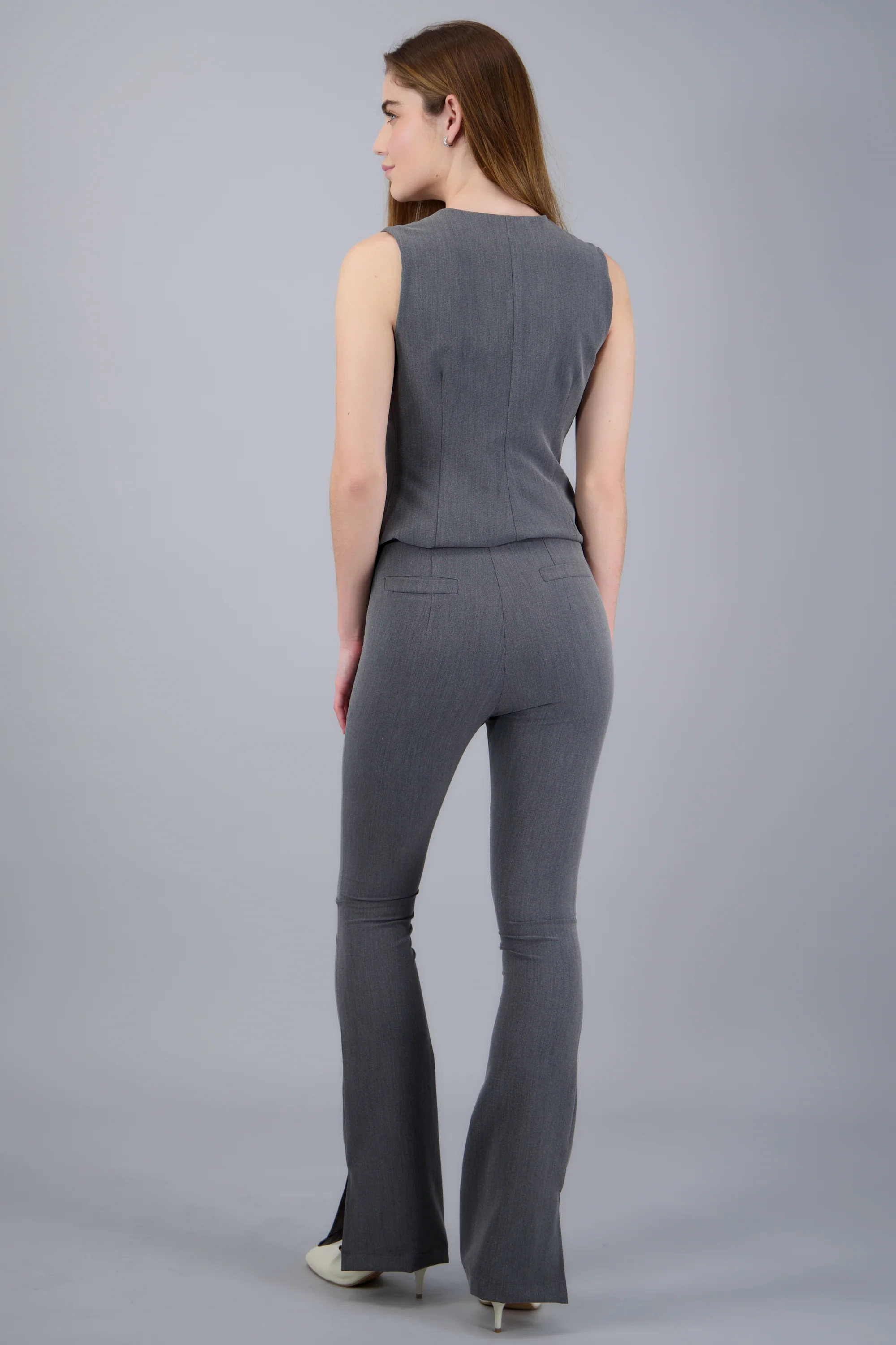 pantalon flared slim liso - Image 4