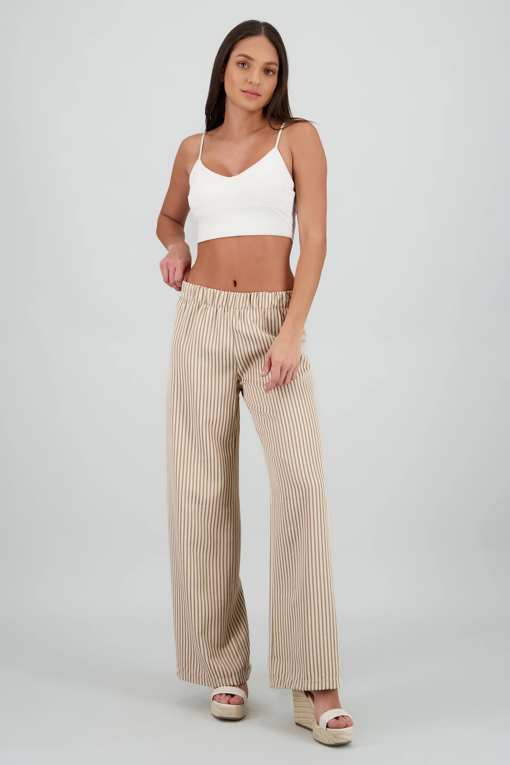 Pantalon fluido rayas detalle resorte