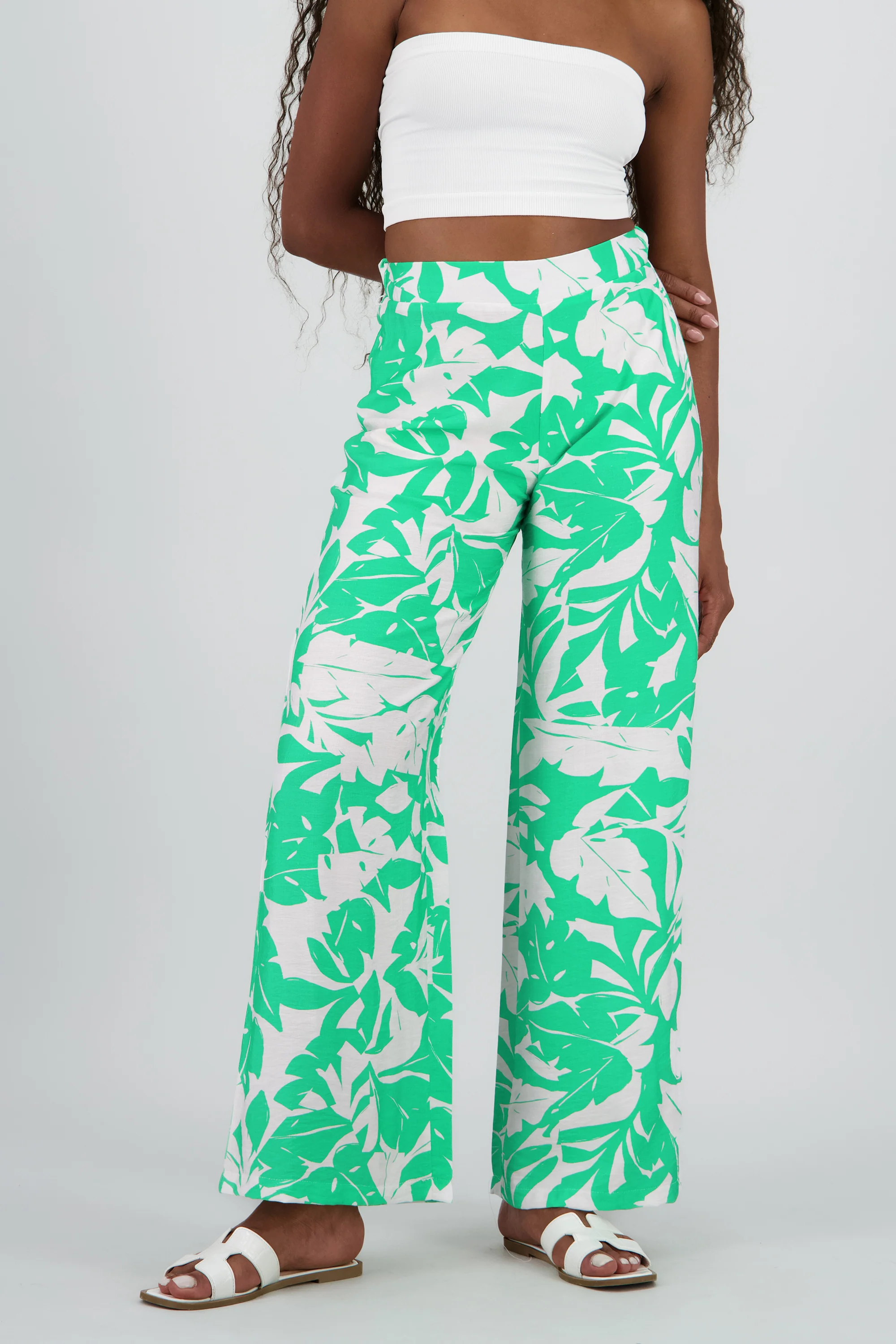 Pantalon fluido tropical pretina ancha - Image 2