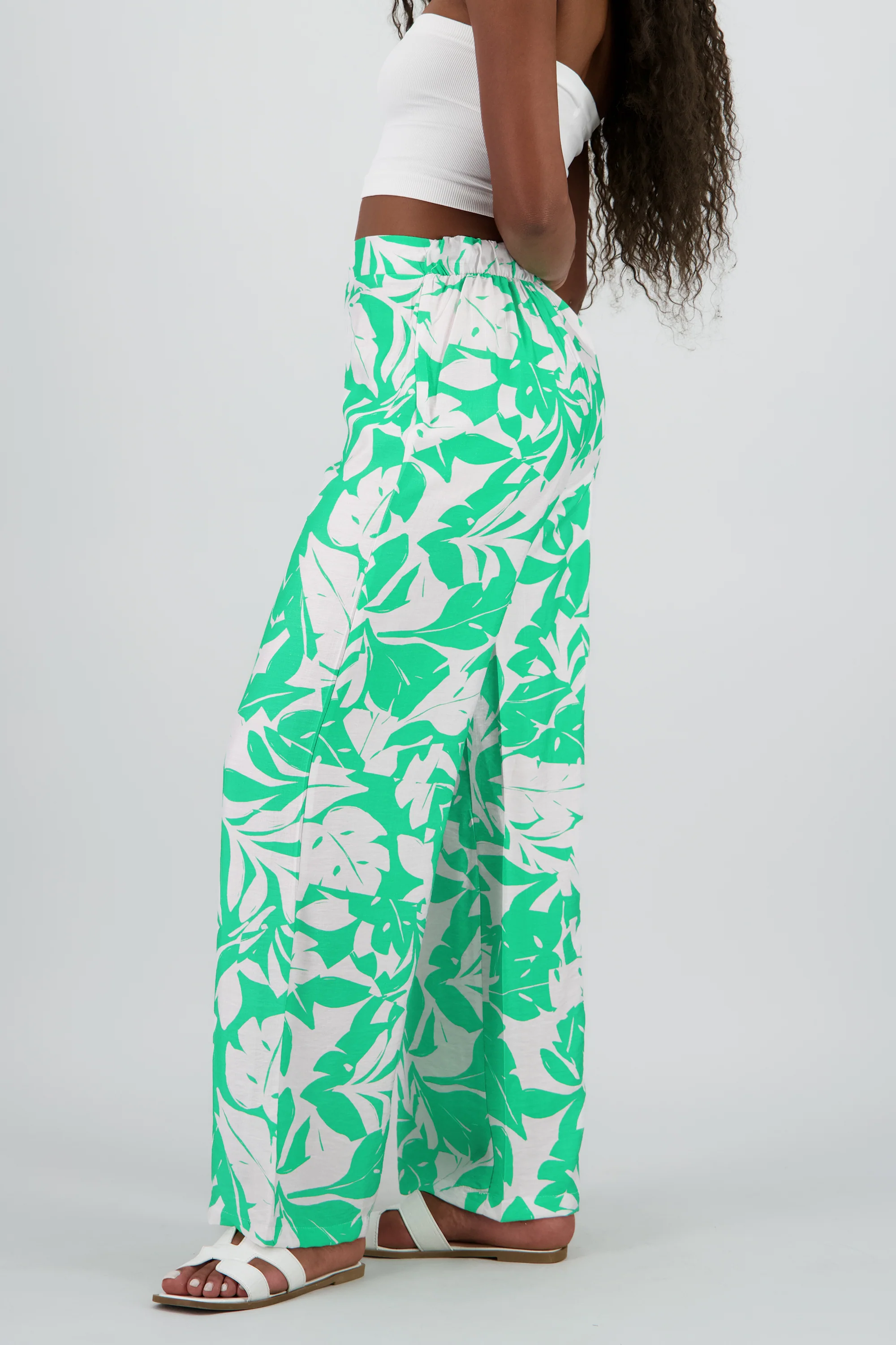 Pantalon fluido tropical pretina ancha - Image 3