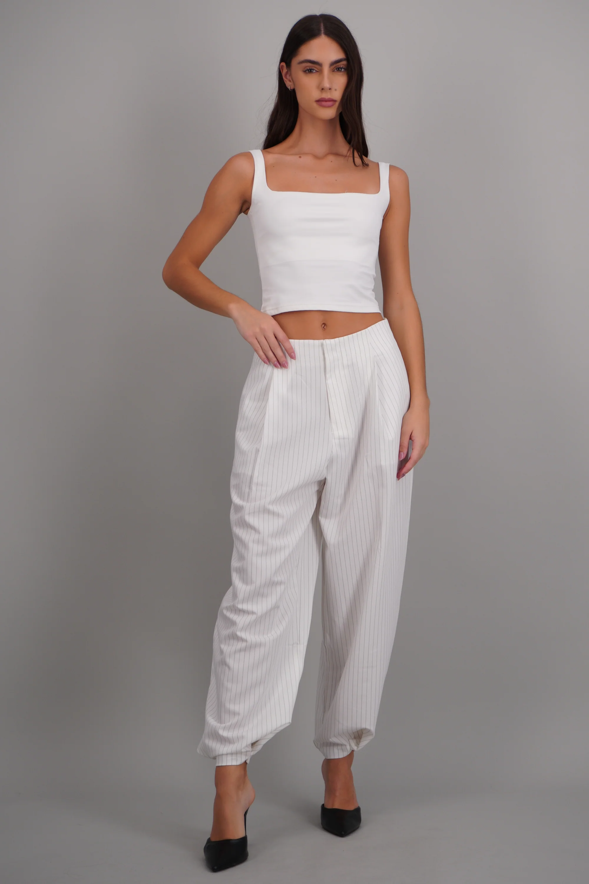 Pantalon globo de vestir rayas