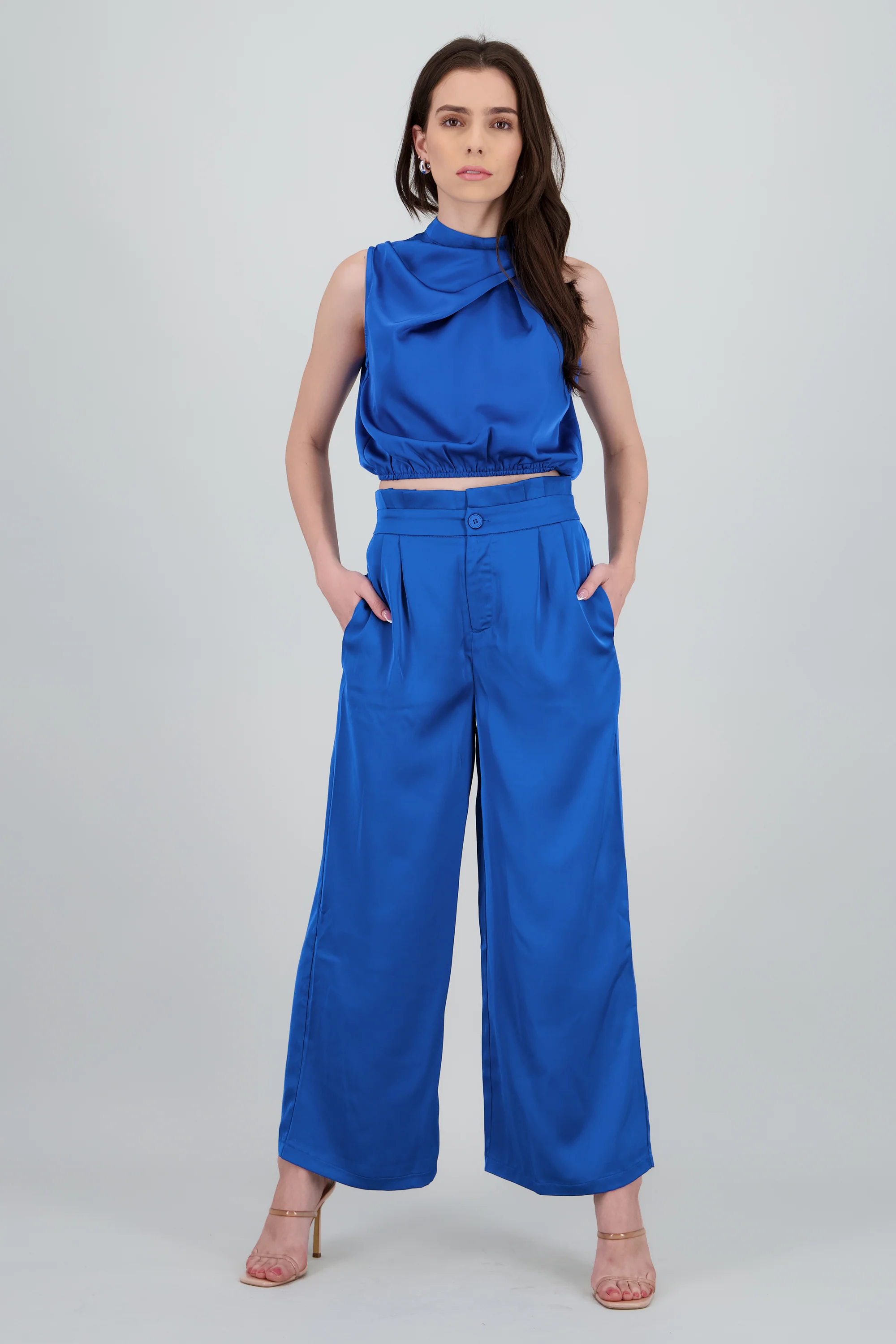 Pantalon high waisted ligero wide leg - Image 2
