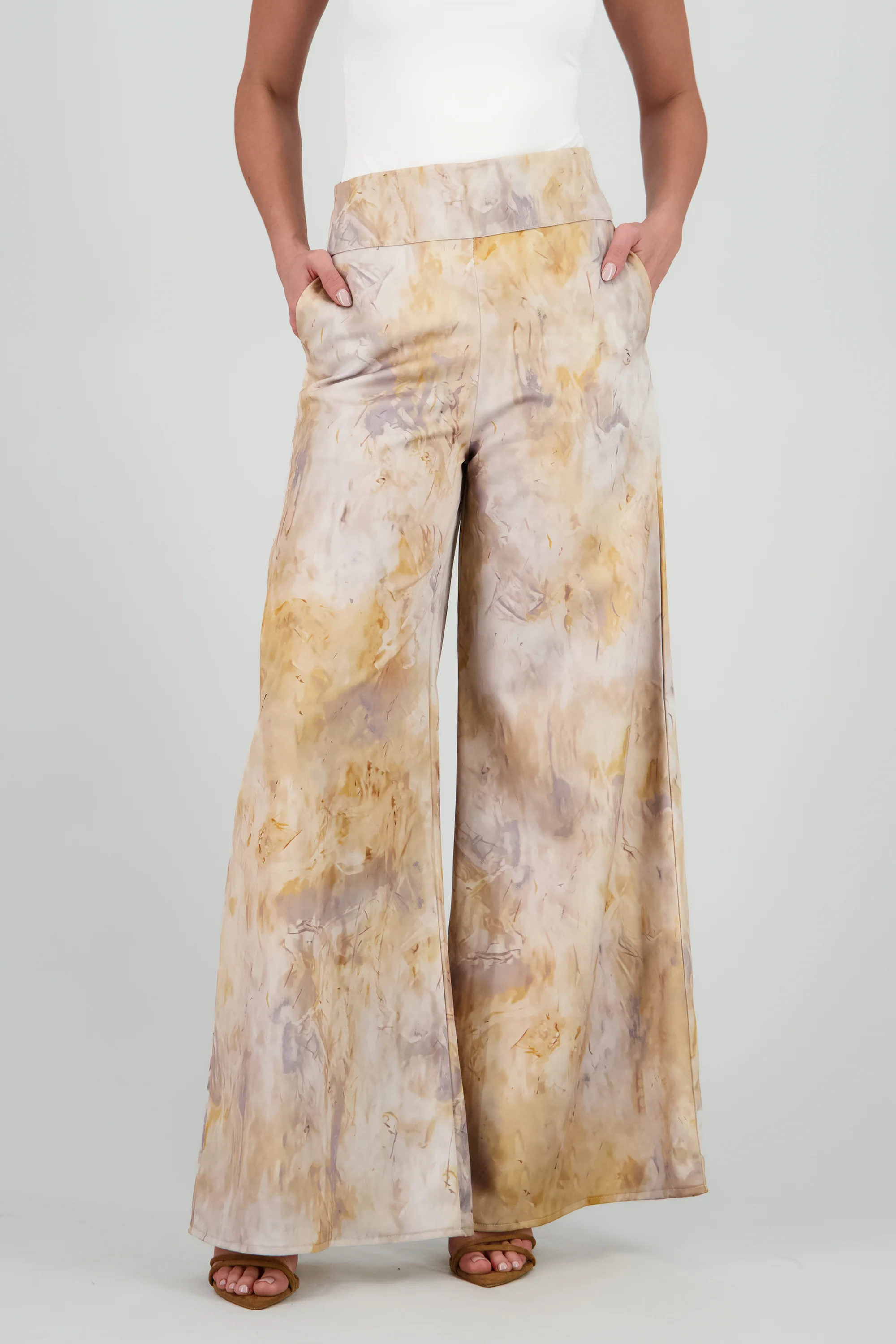 Pantalon high waisted wide leg estampado - Image 2