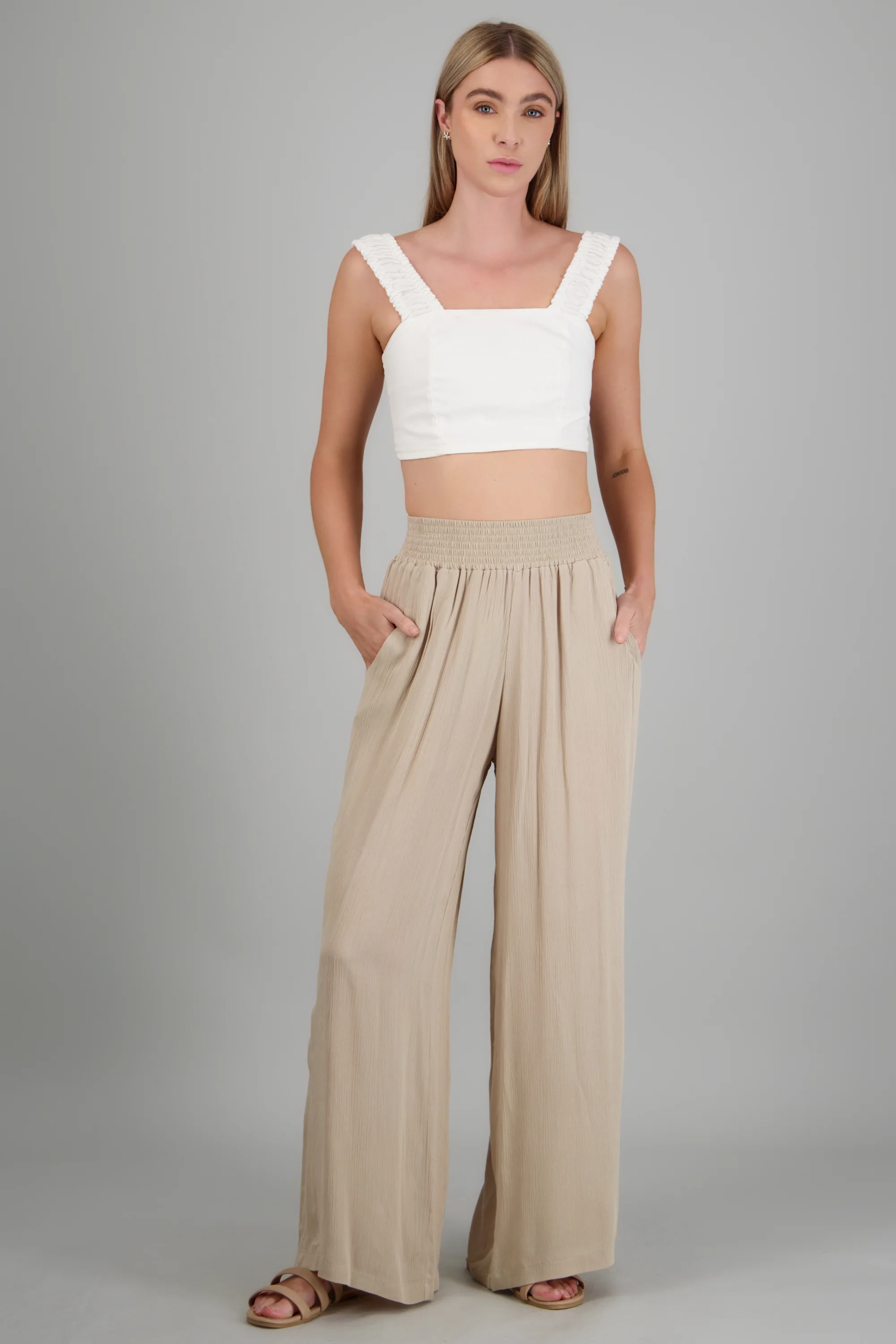 Pantalon ligero con pretina ancha