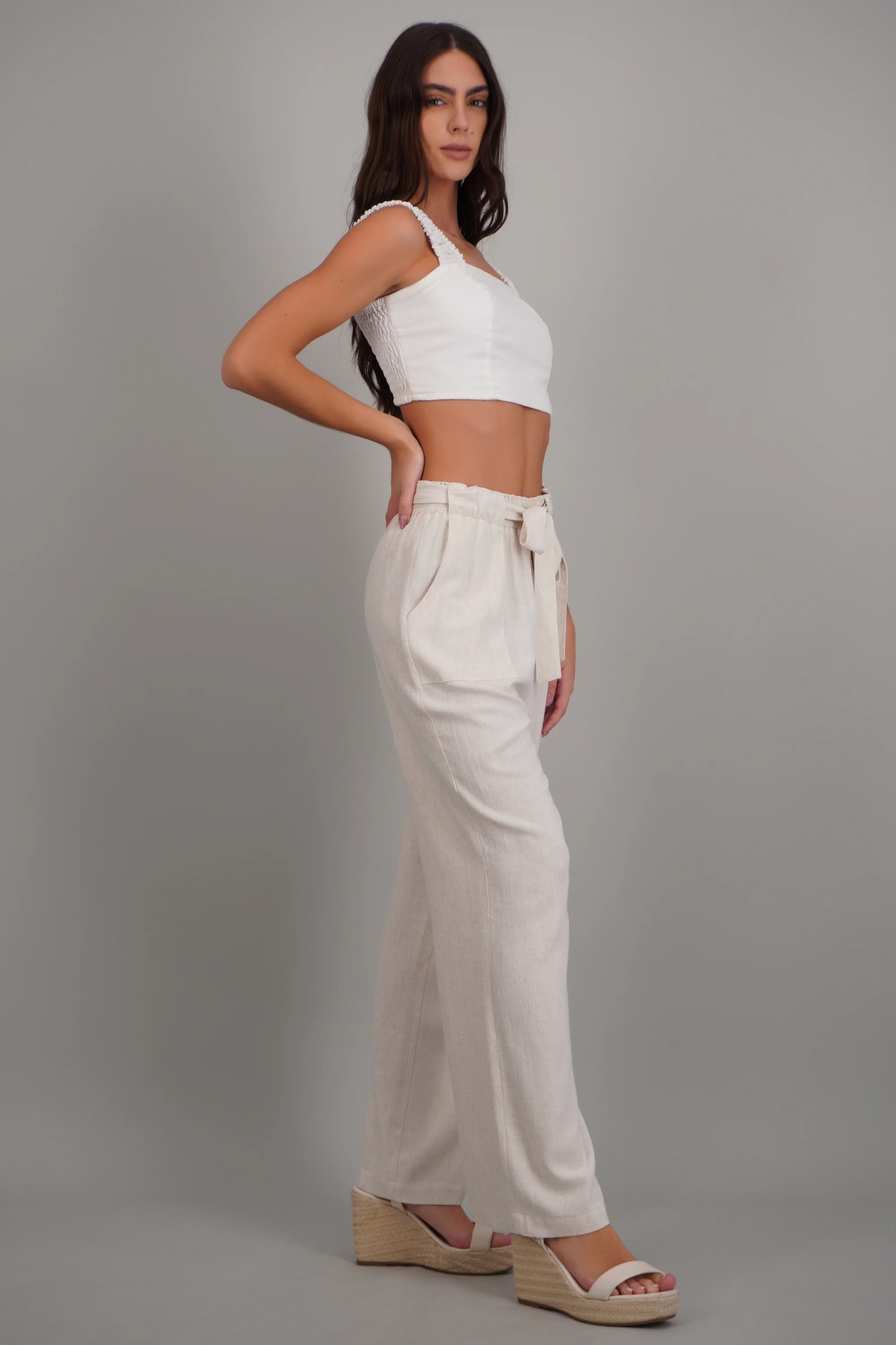 Pantalon lino detalle cinturon - Image 3