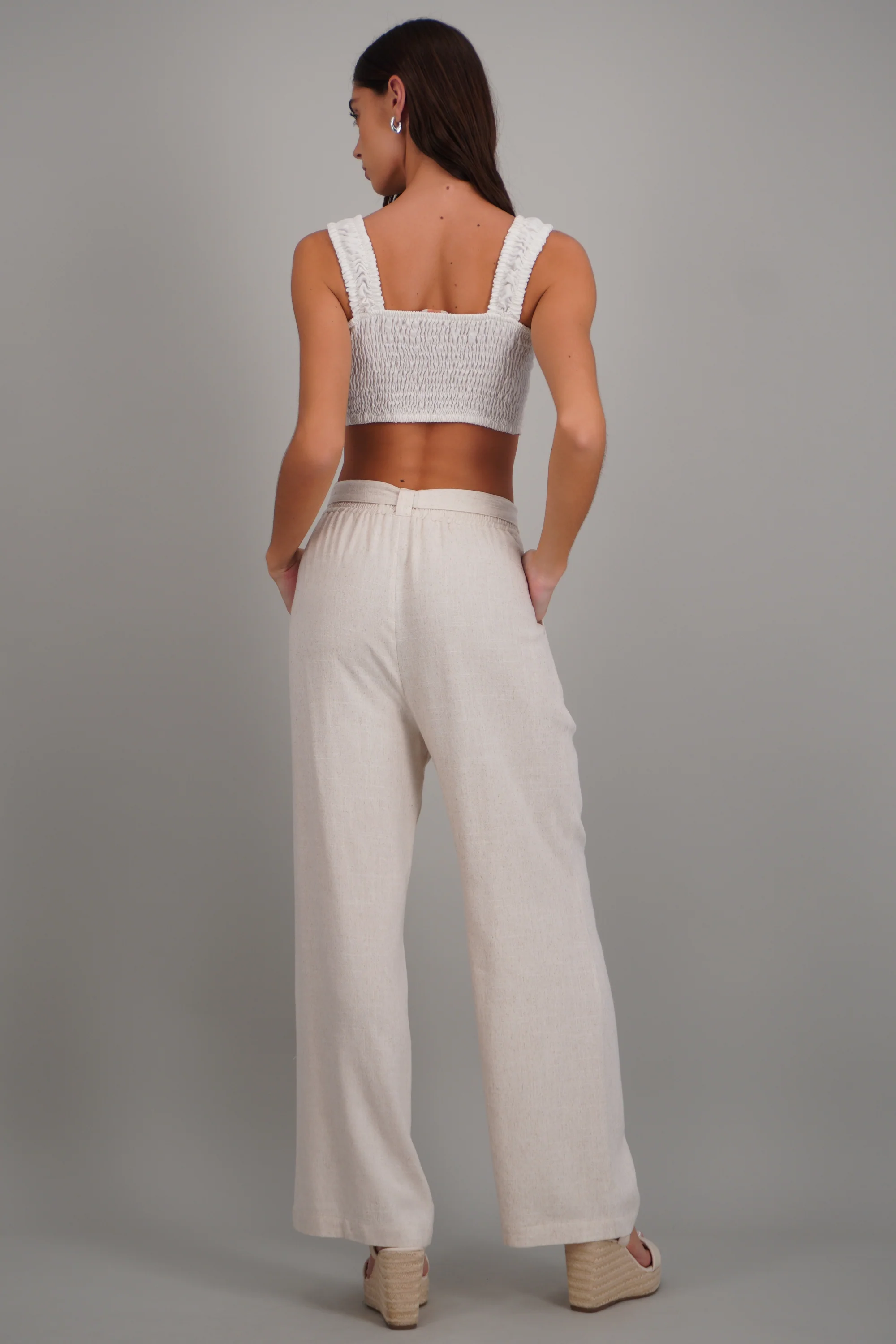Pantalon lino detalle cinturon - Image 4