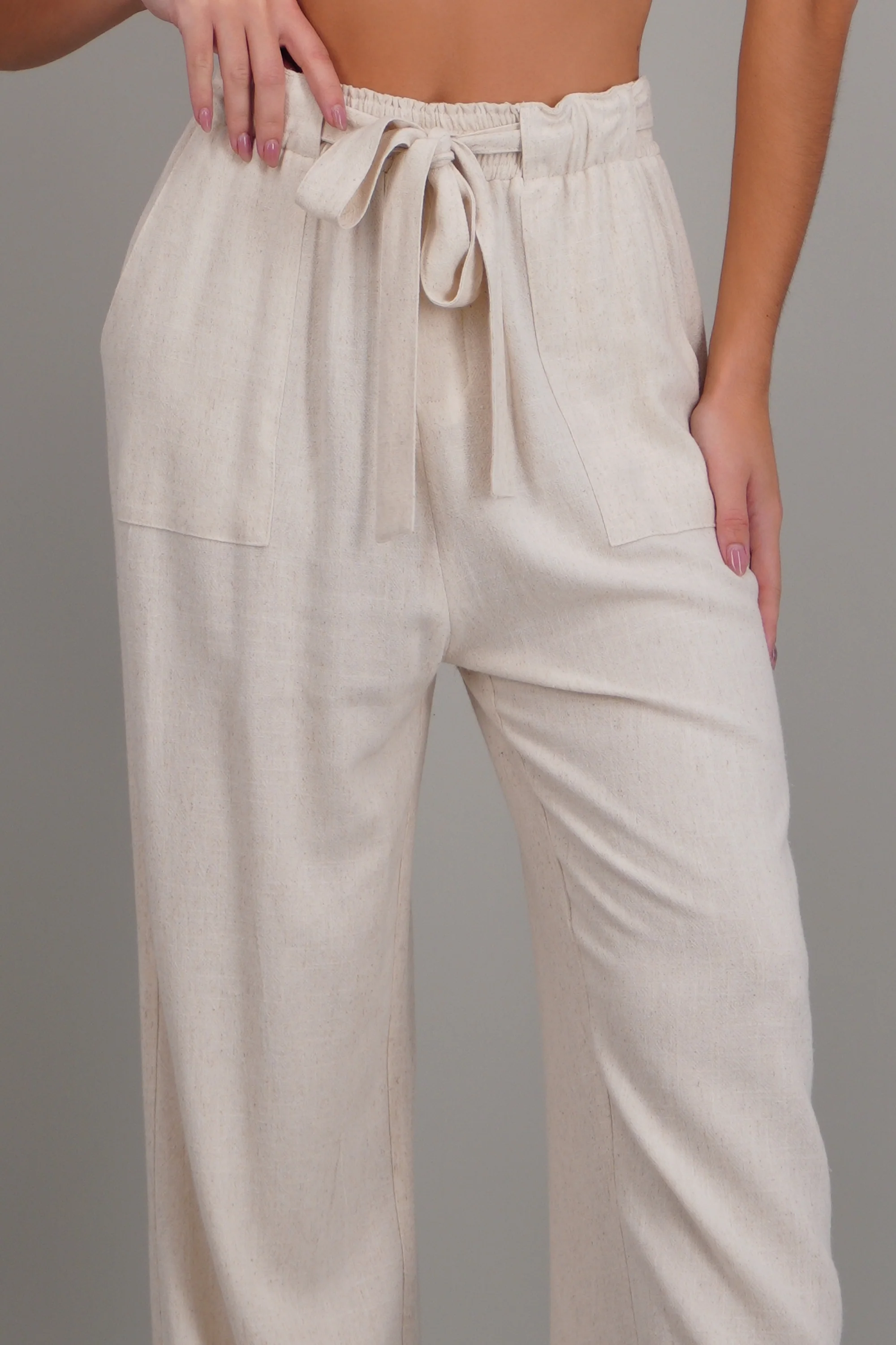 Pantalon lino detalle cinturon - Image 5