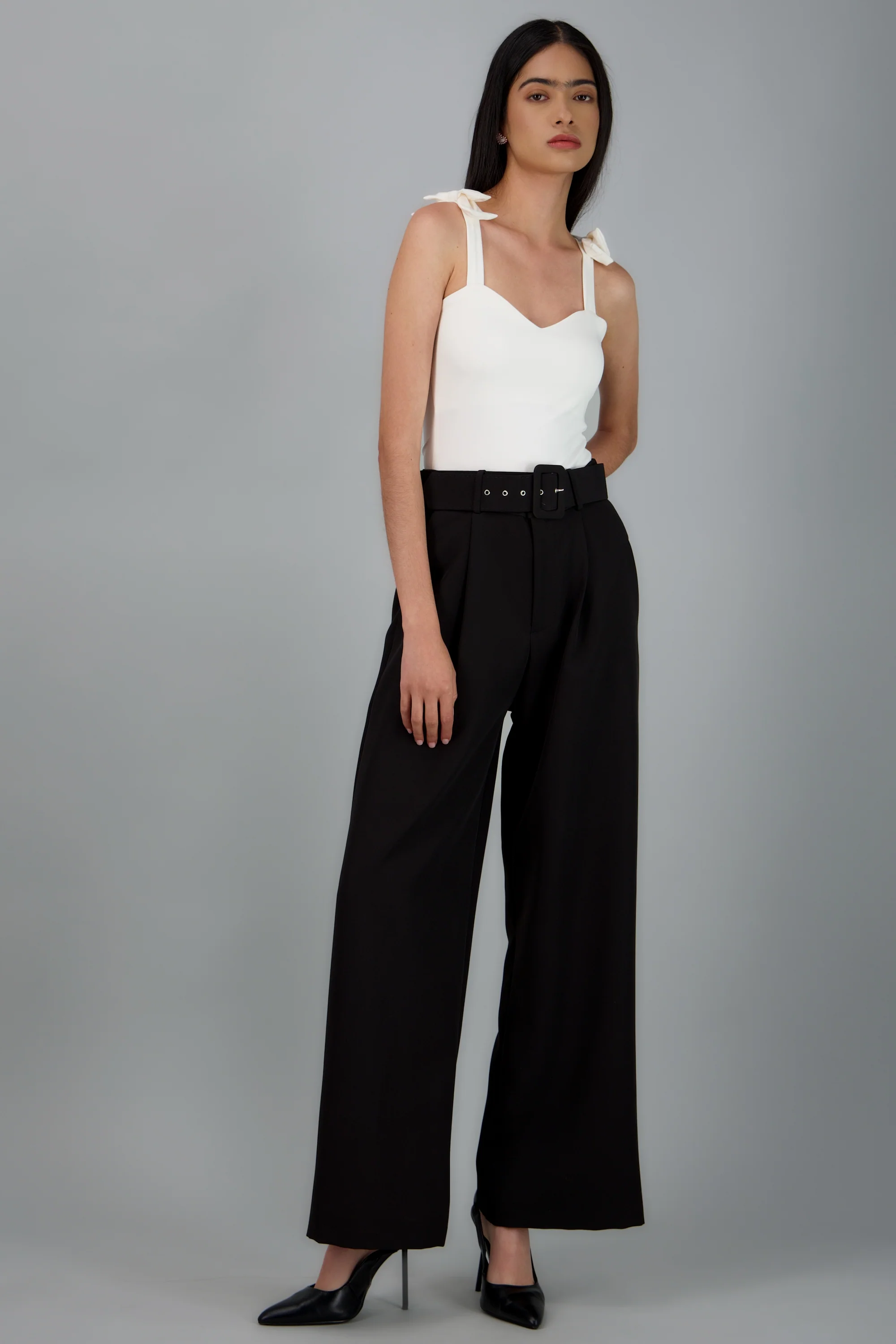 Pantalón liso cinturón - Image 3
