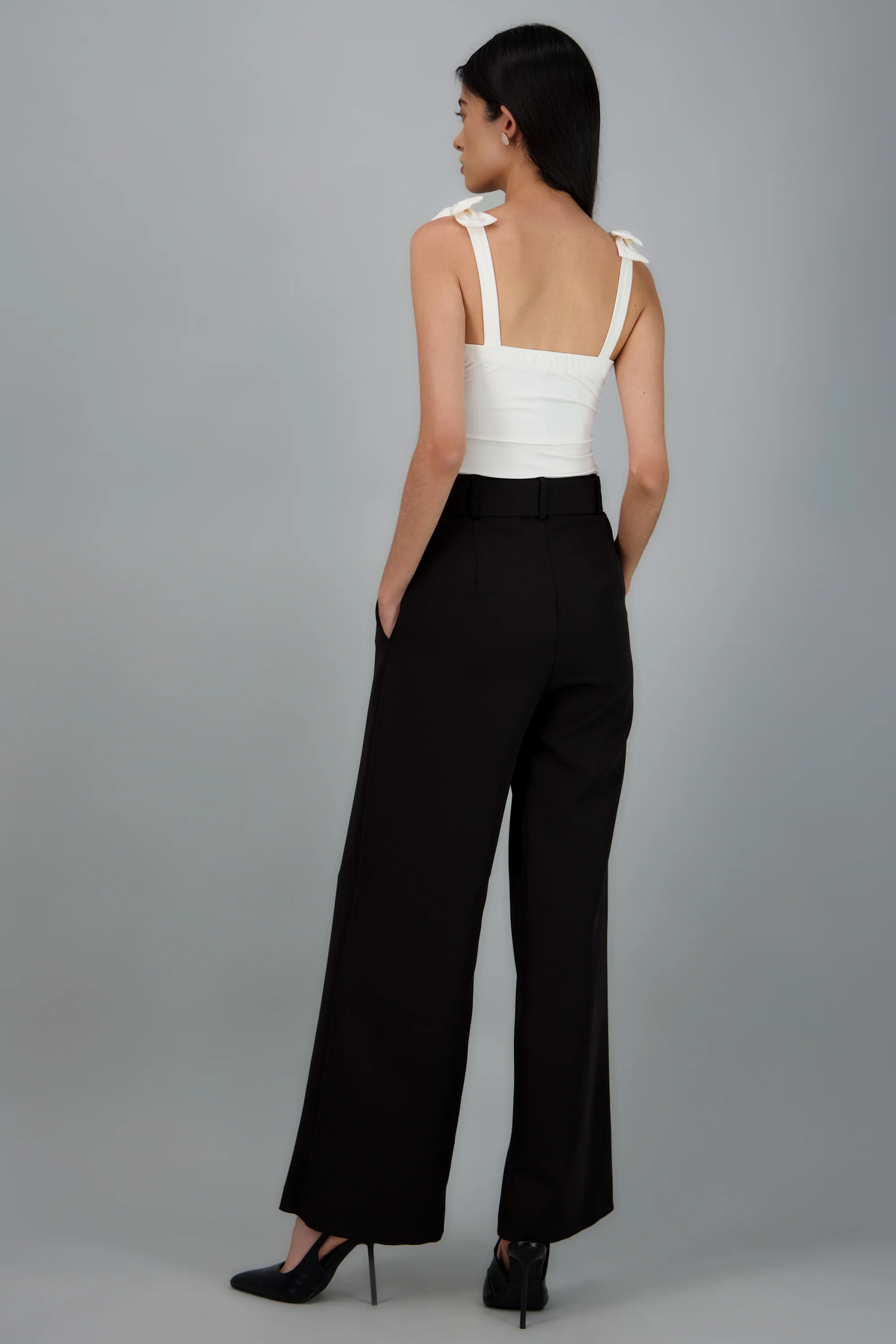 Pantalón liso cinturón - Image 4