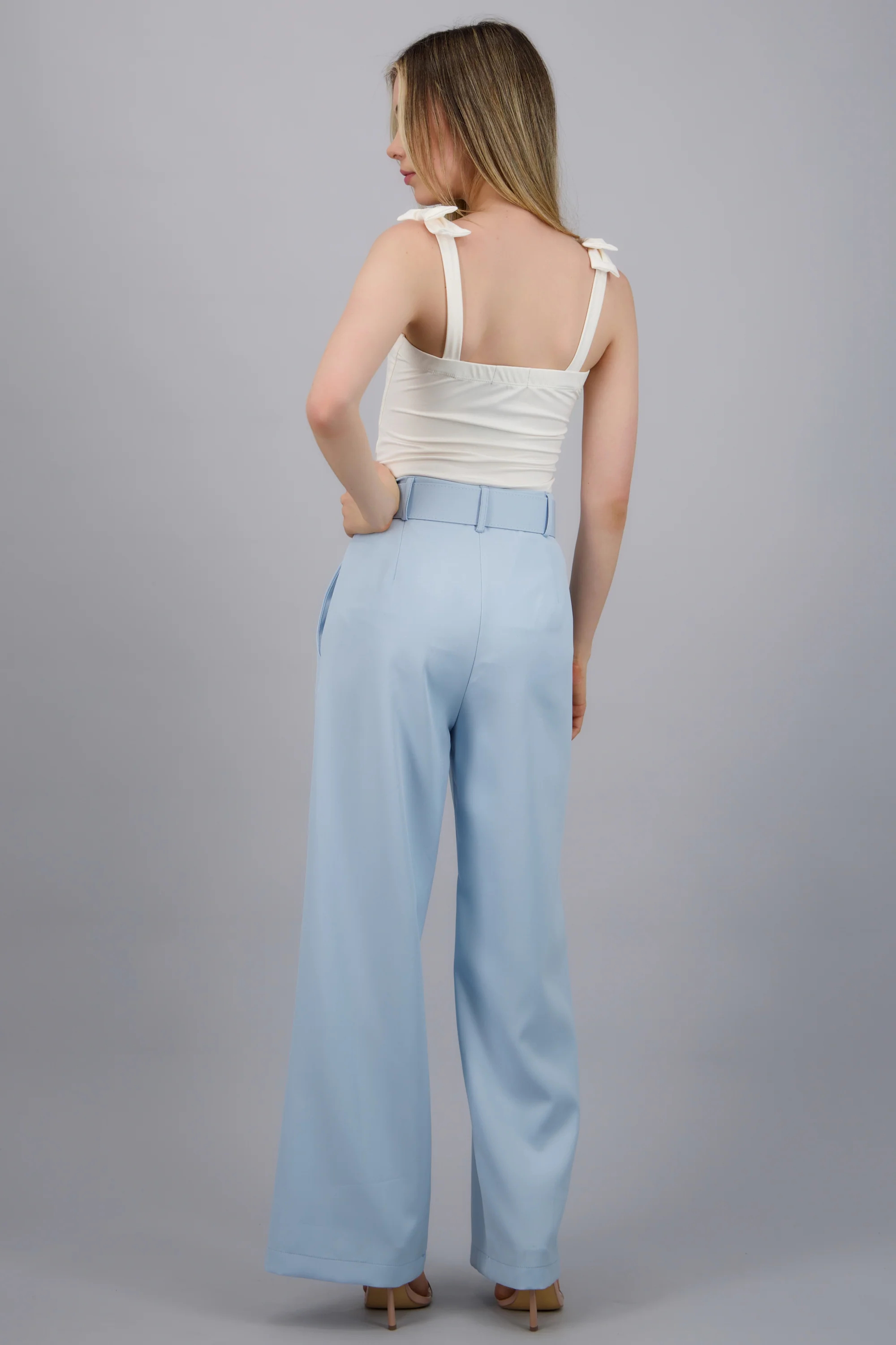 Pantalón liso cinturón - Image 4