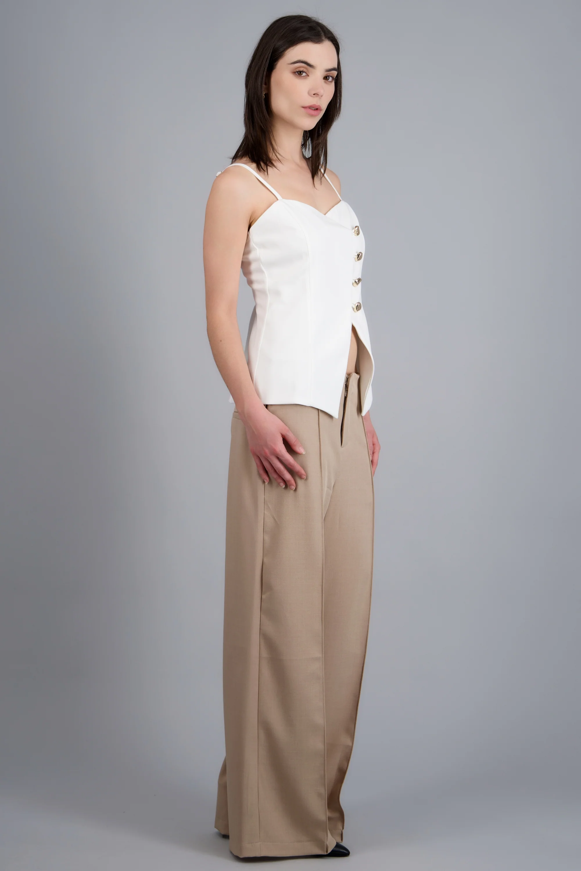 Pantalon liso detalle costura - Image 2