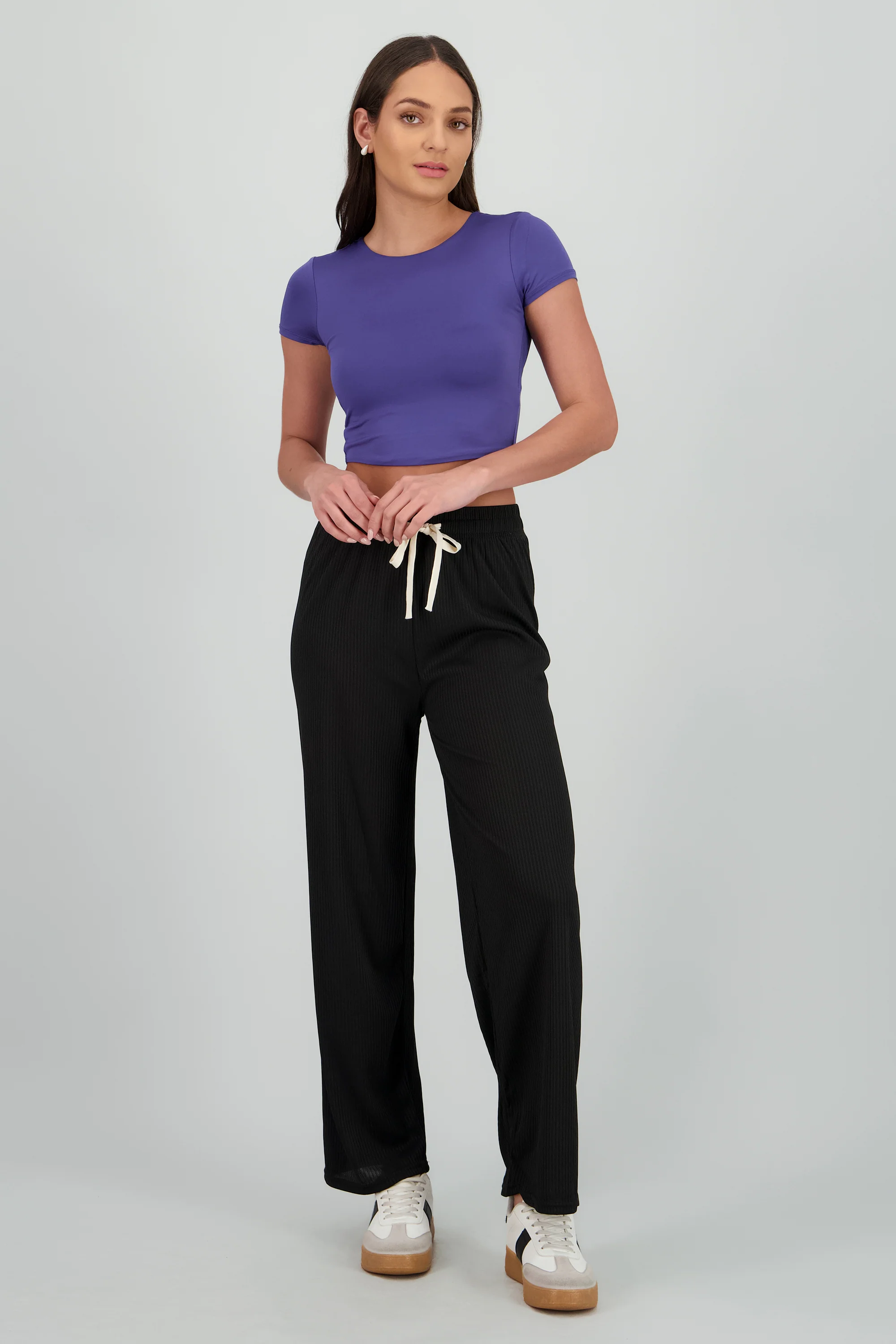 Pantalon palazo rib liso