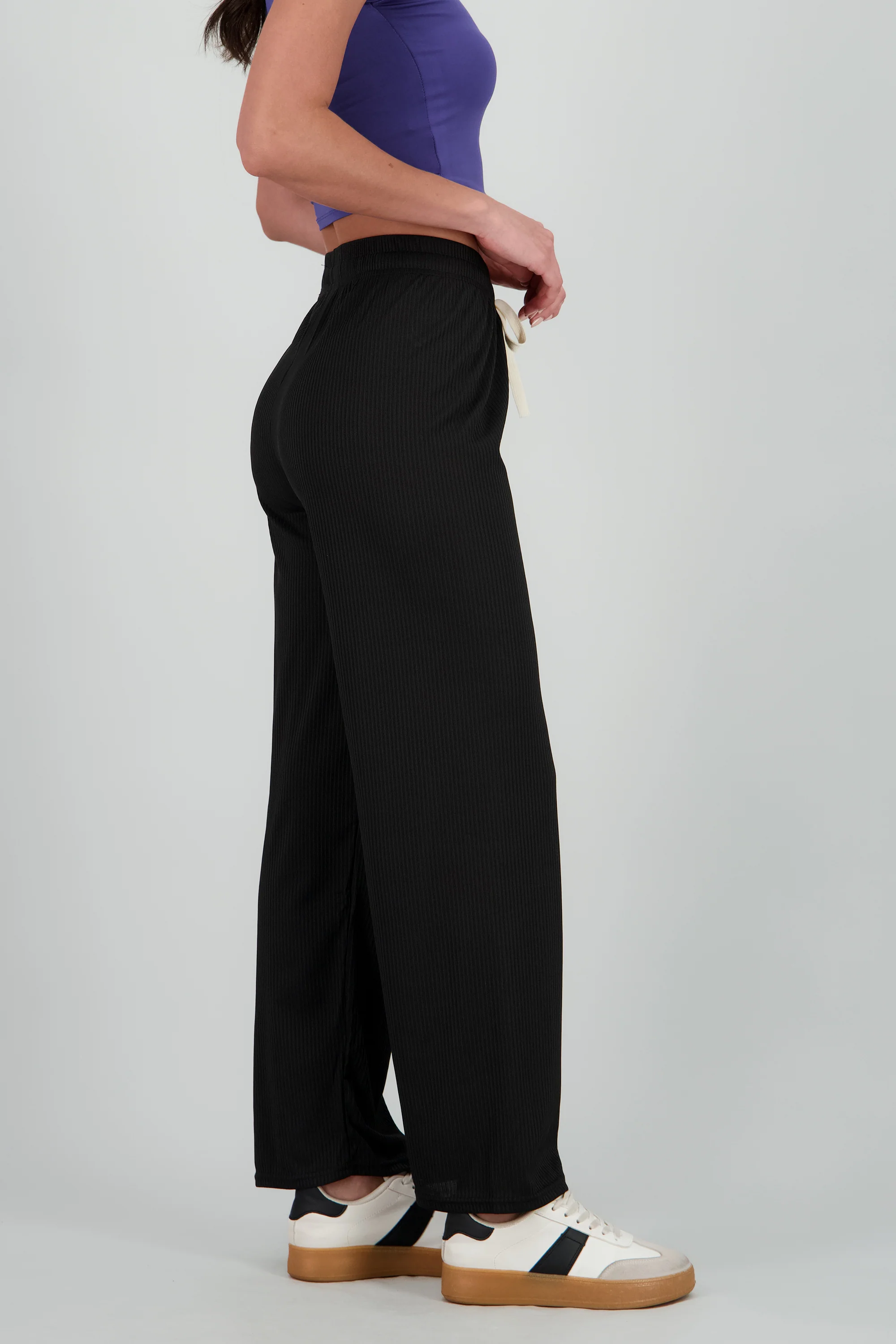 Pantalon palazo rib liso - Image 3