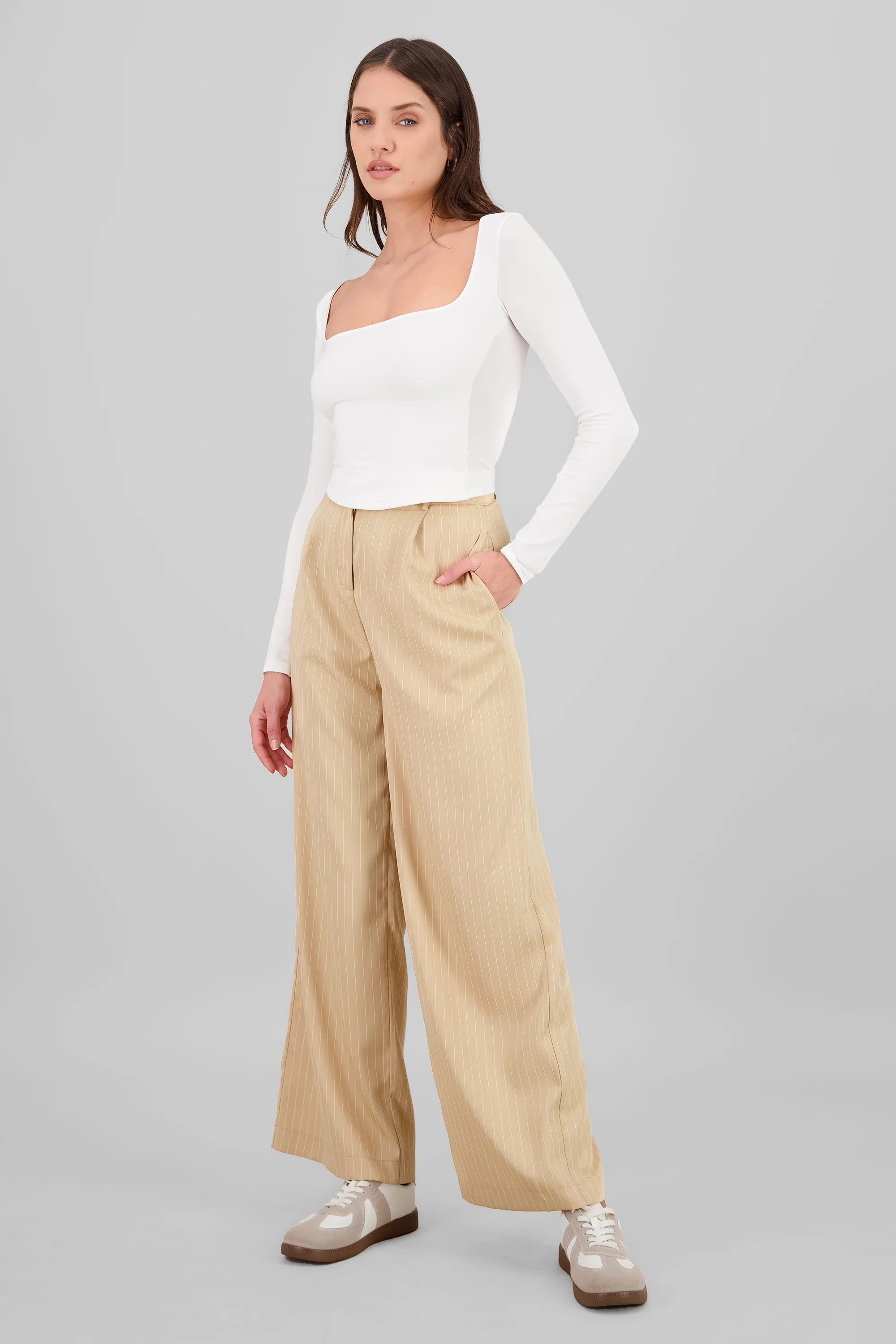 Pantalon rayas doble pretina