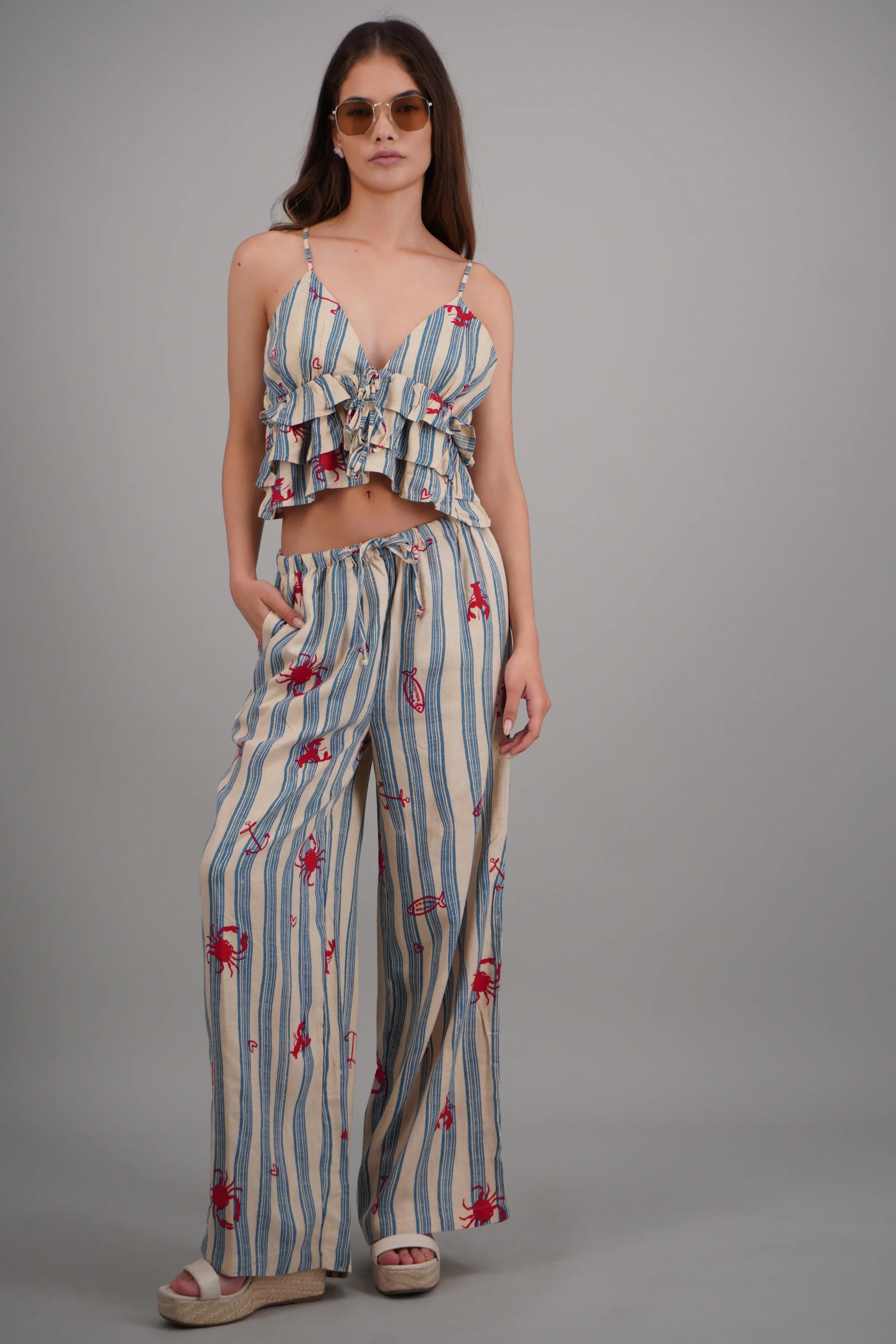 Pantalon rayas estampado