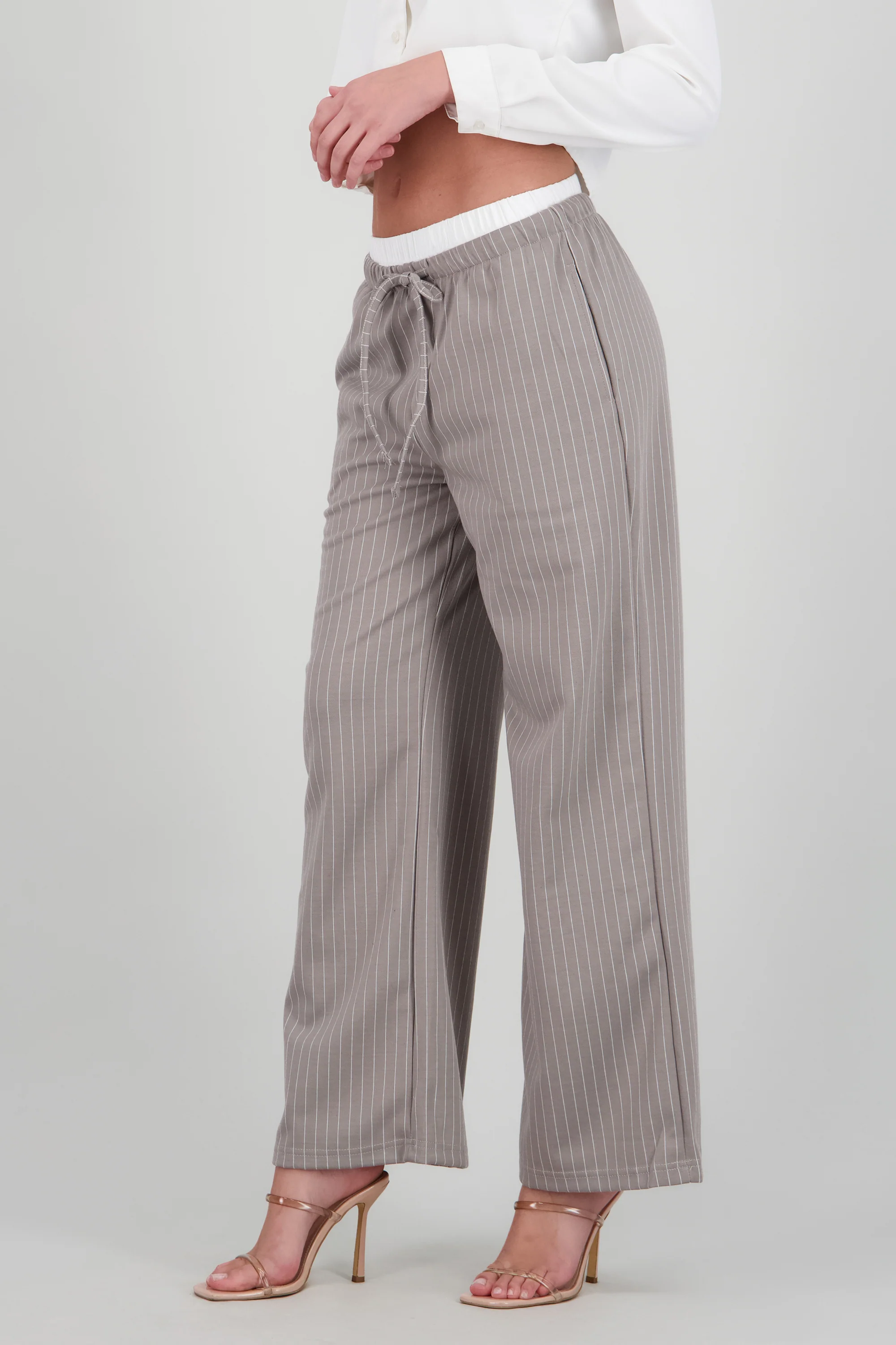 Pantalon rayas pretina contraste jareta - Image 3