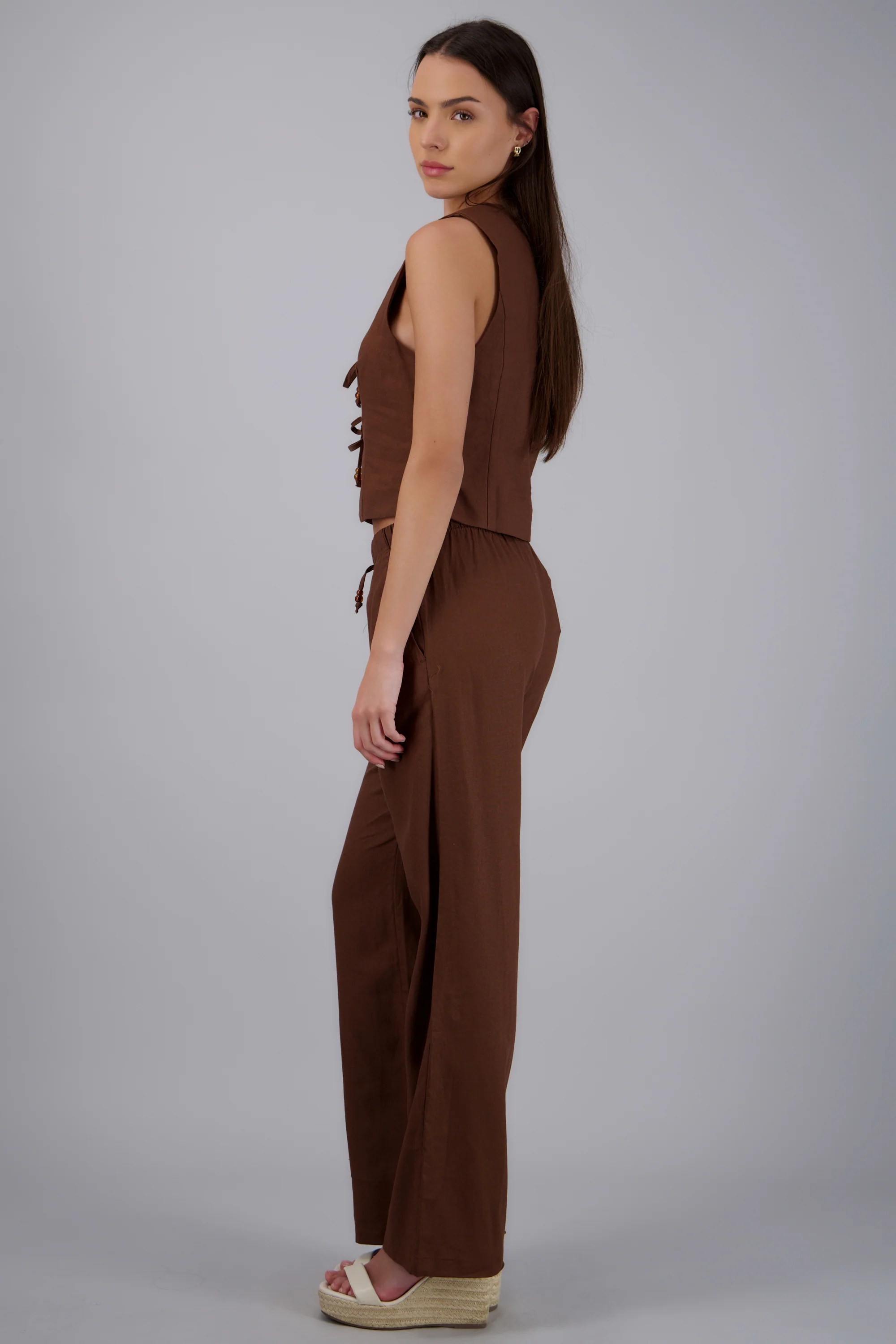 Pantalón recto con lino - Image 2
