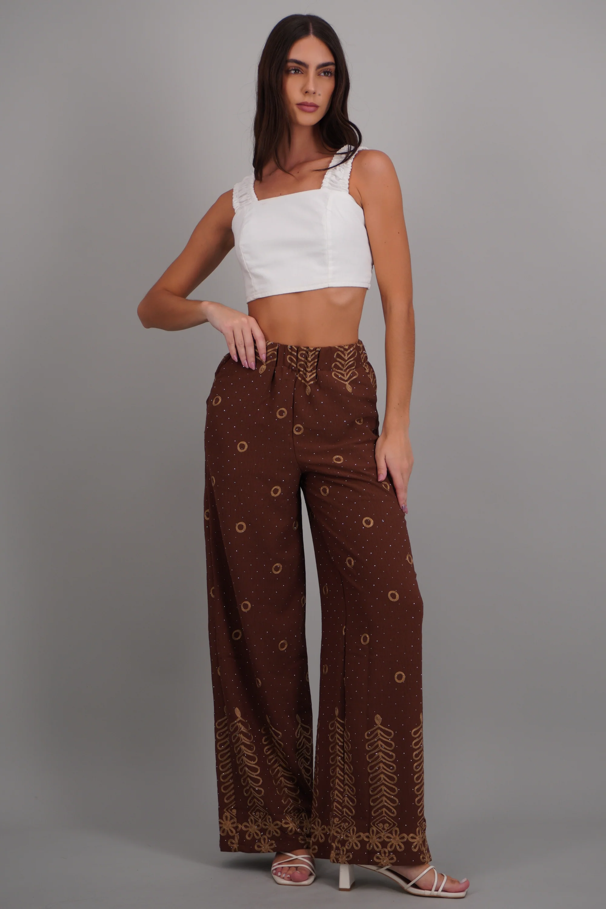 Pantalon recto detalle bordado - Image 3