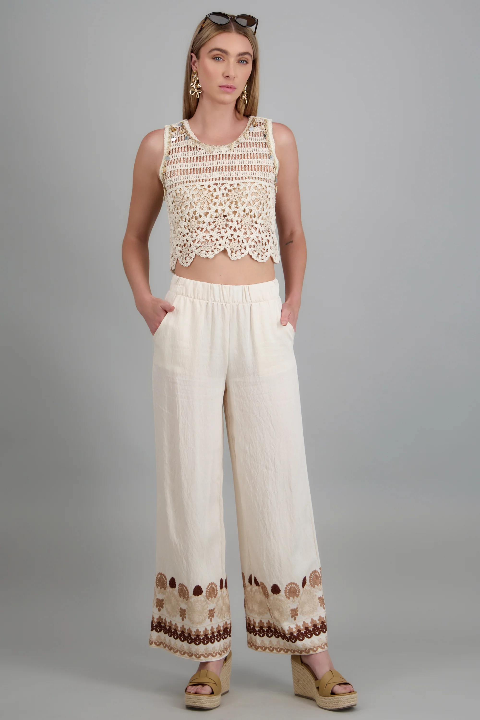 Pantalon recto detalle bordado - Image 3