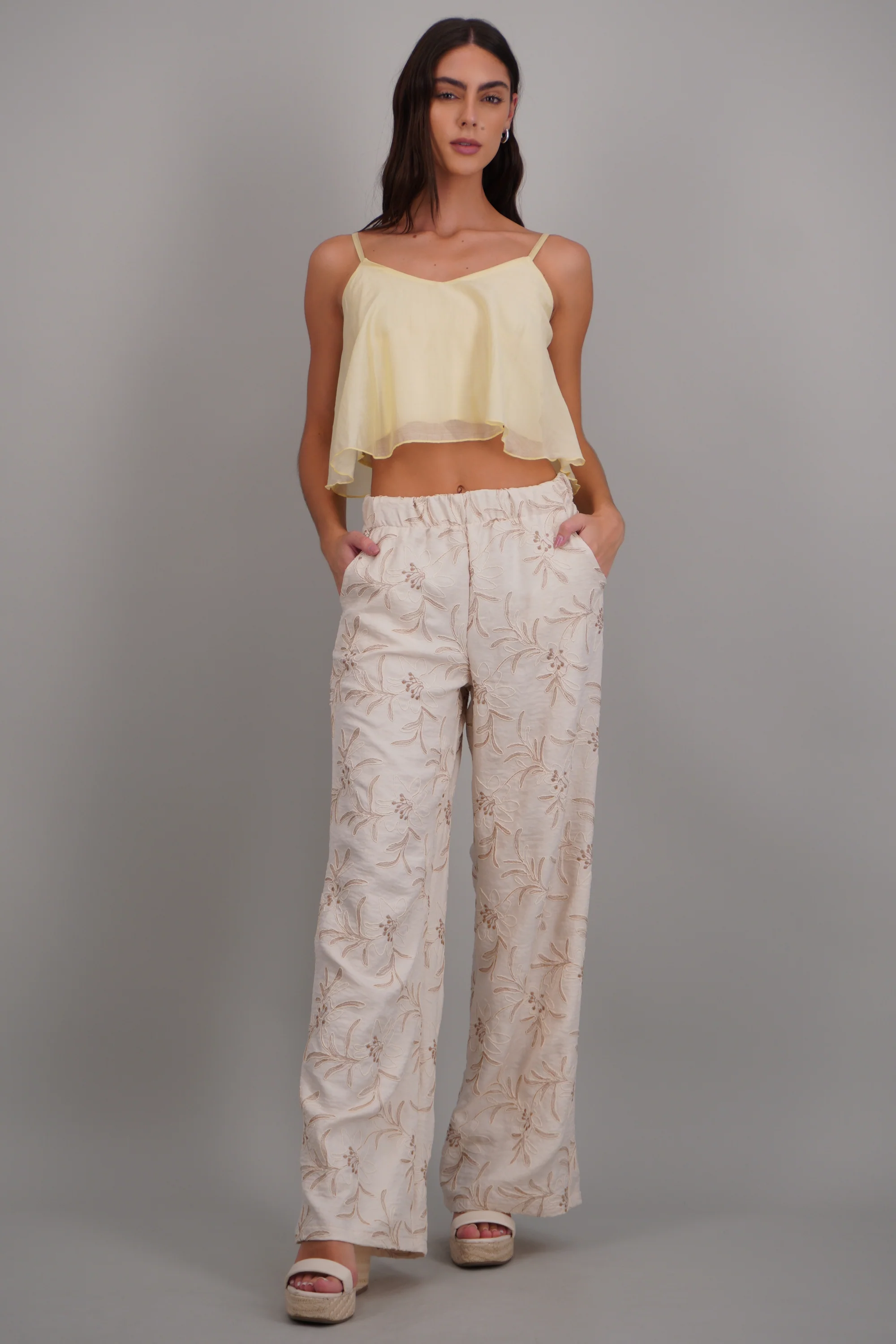 Pantalon recto detalle bordado - Image 3