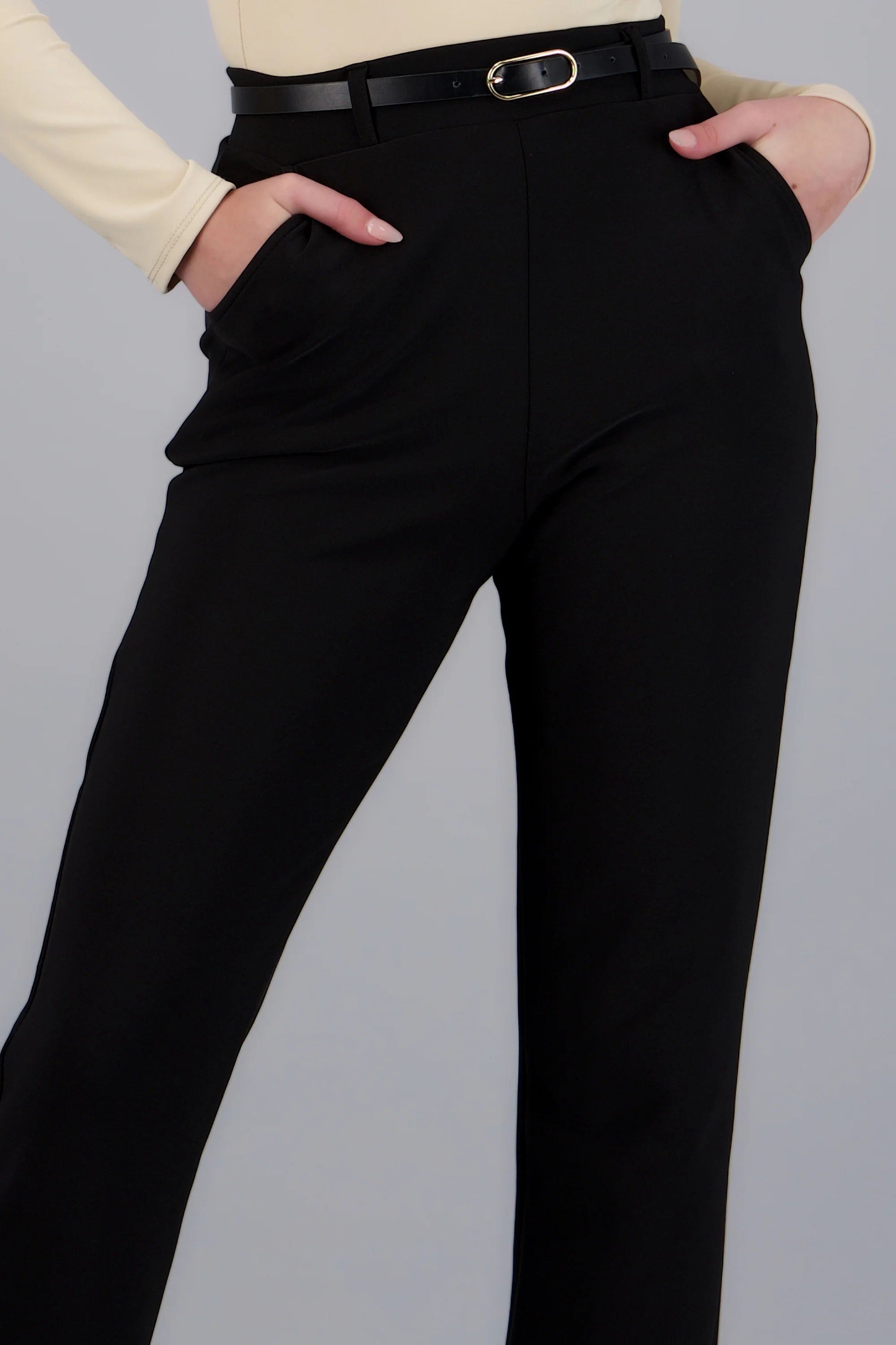 Pantalón Recto Liso Cinturón - Image 7