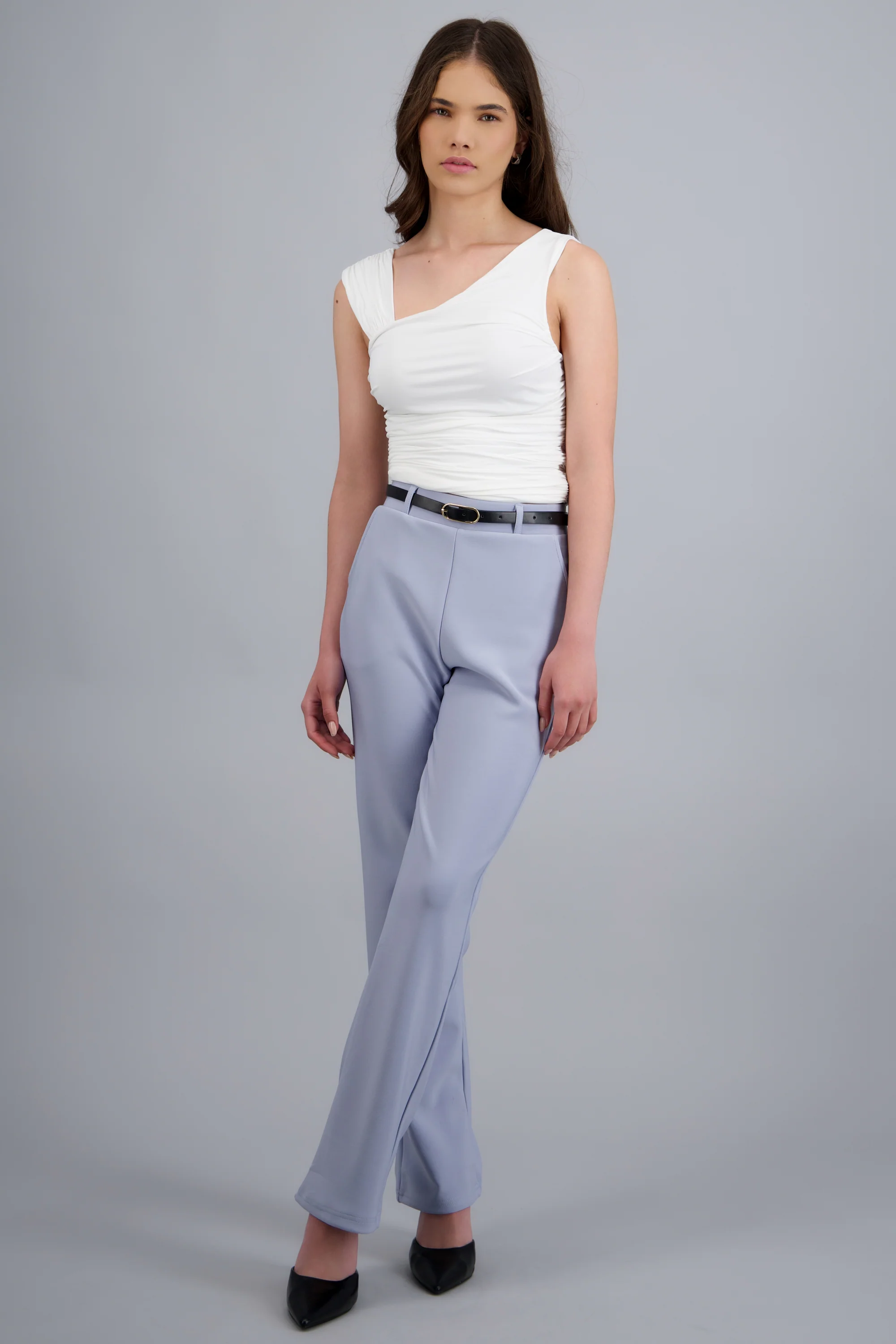 Pantalón Recto Liso Cinturón - Image 3