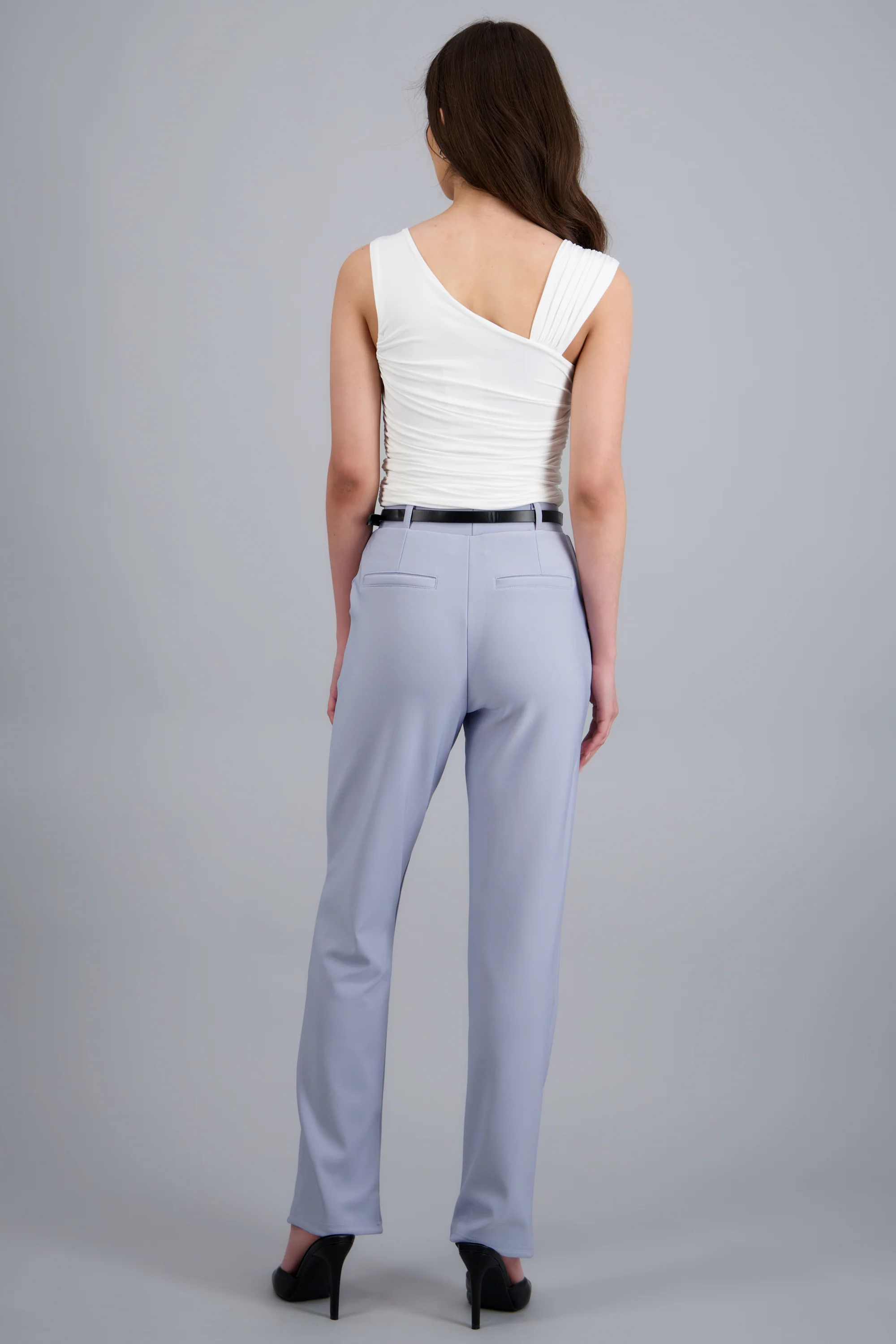 Pantalón Recto Liso Cinturón - Image 4