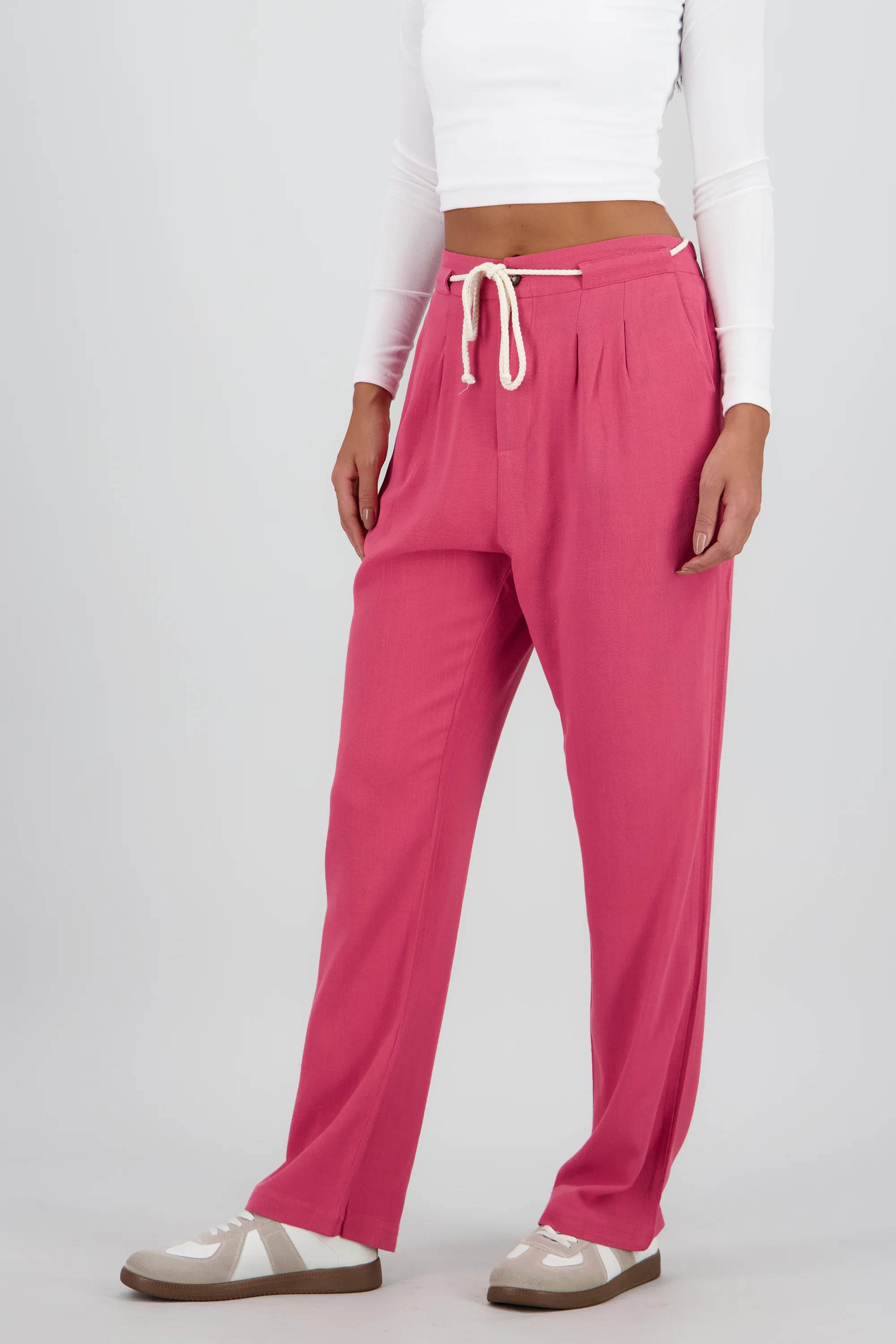 Pantalon recto liso detalle cinturon - Image 3