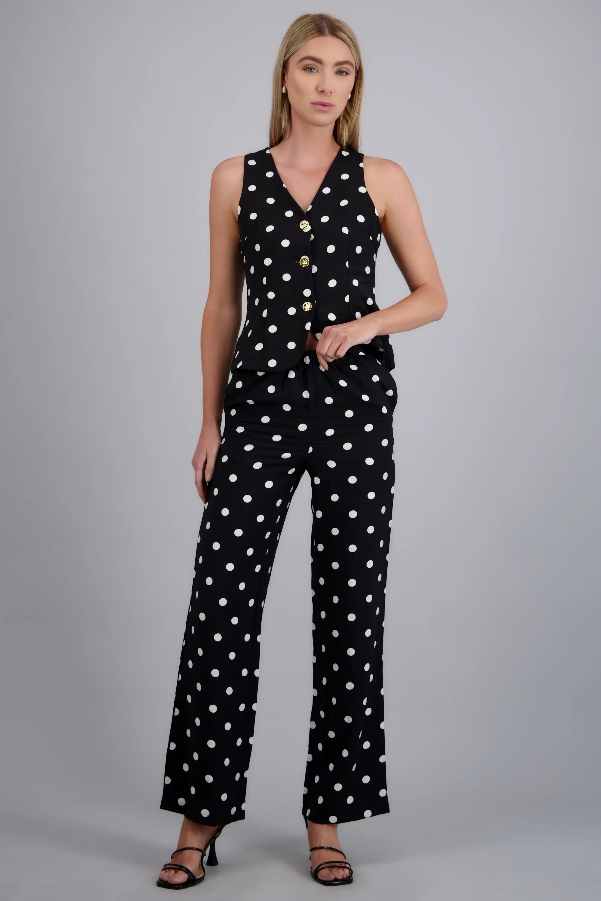 Pantalón recto polka dots