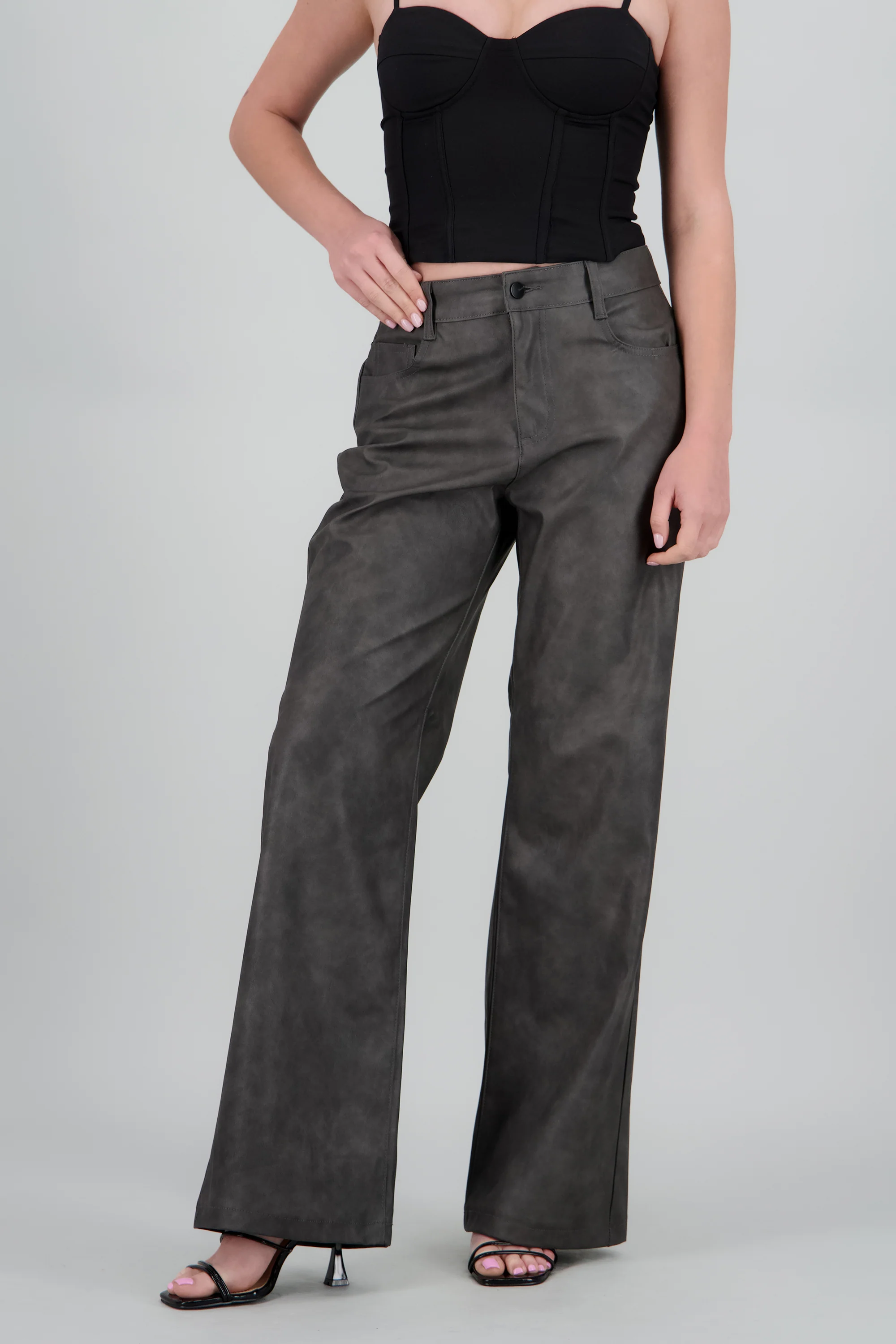Pantalon recto pu desgaste - Image 2