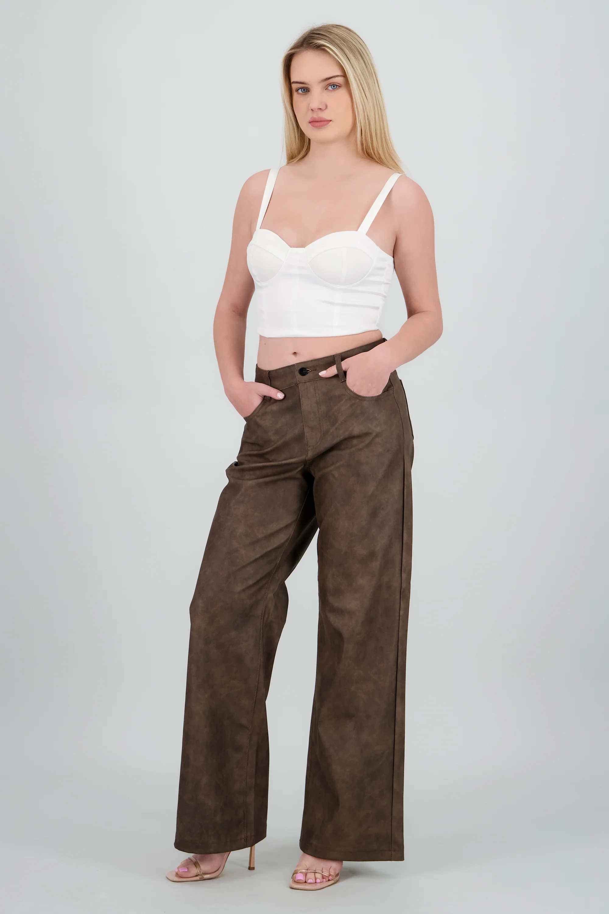 Pantalon recto pu desgaste